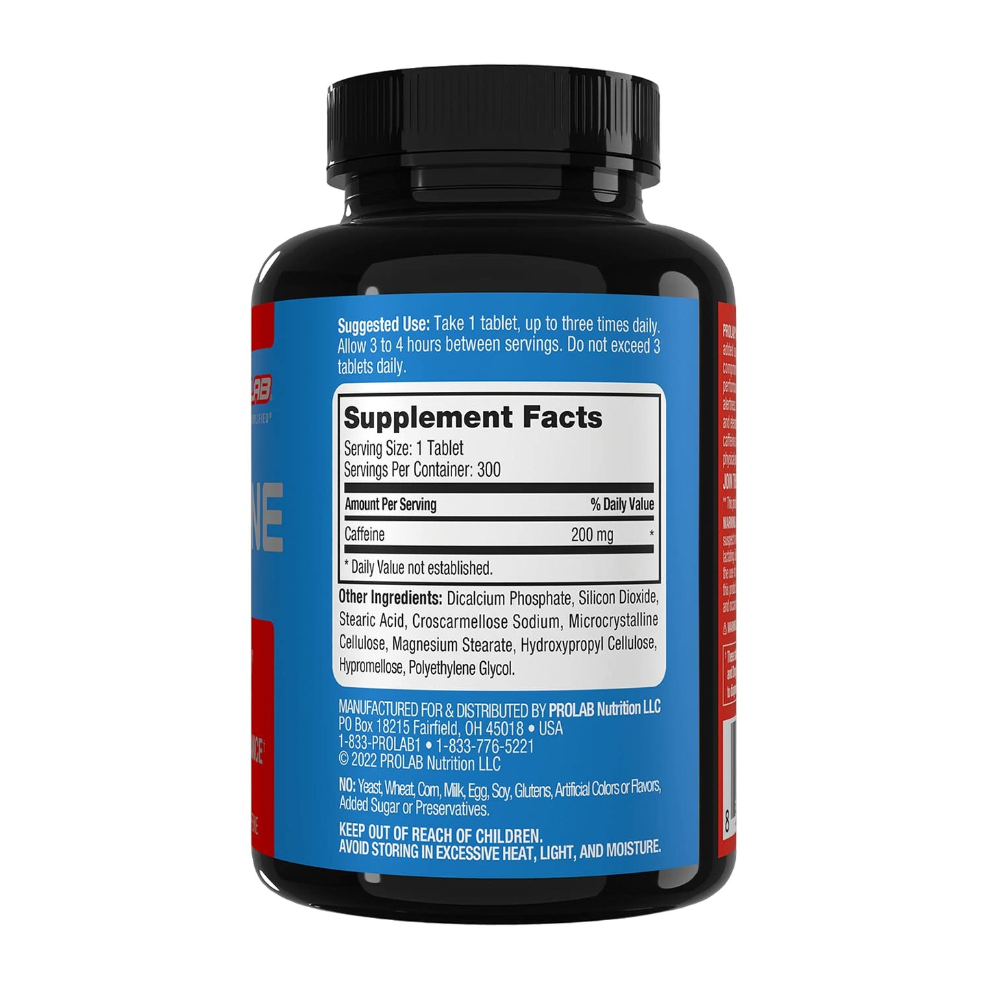 ProLab Caffeine 200mg Tablet, 300 Count