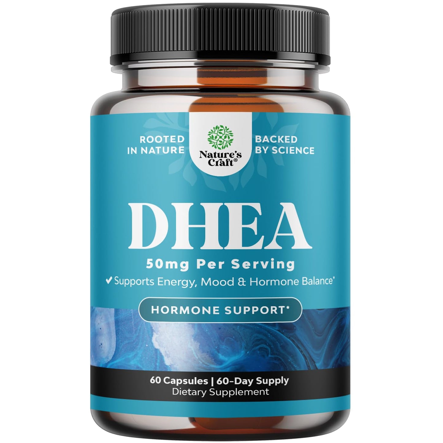 Natures Craft DHEA Capsule 50mg - DHEA Supplement for Women & Men, 60 Count