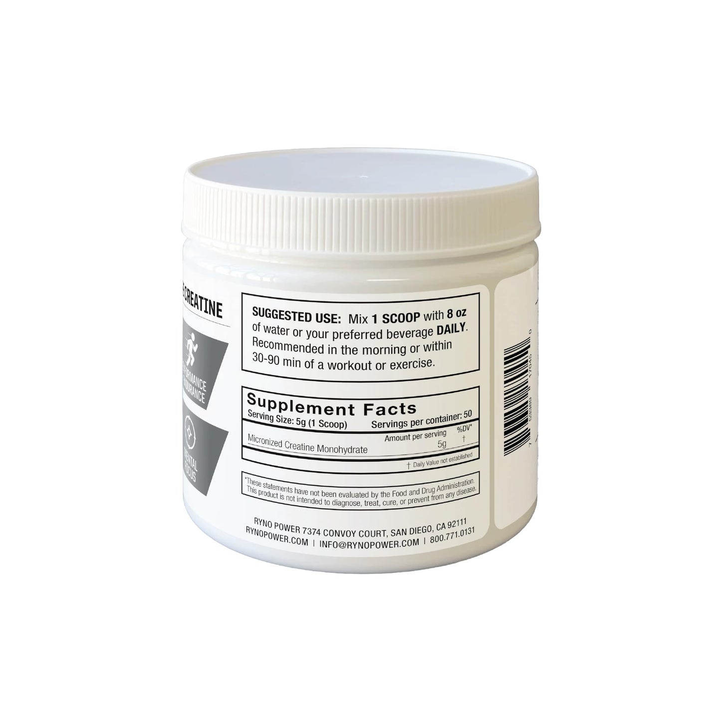 Ryno Power Pure Creatine Powder 8.8 Ounce