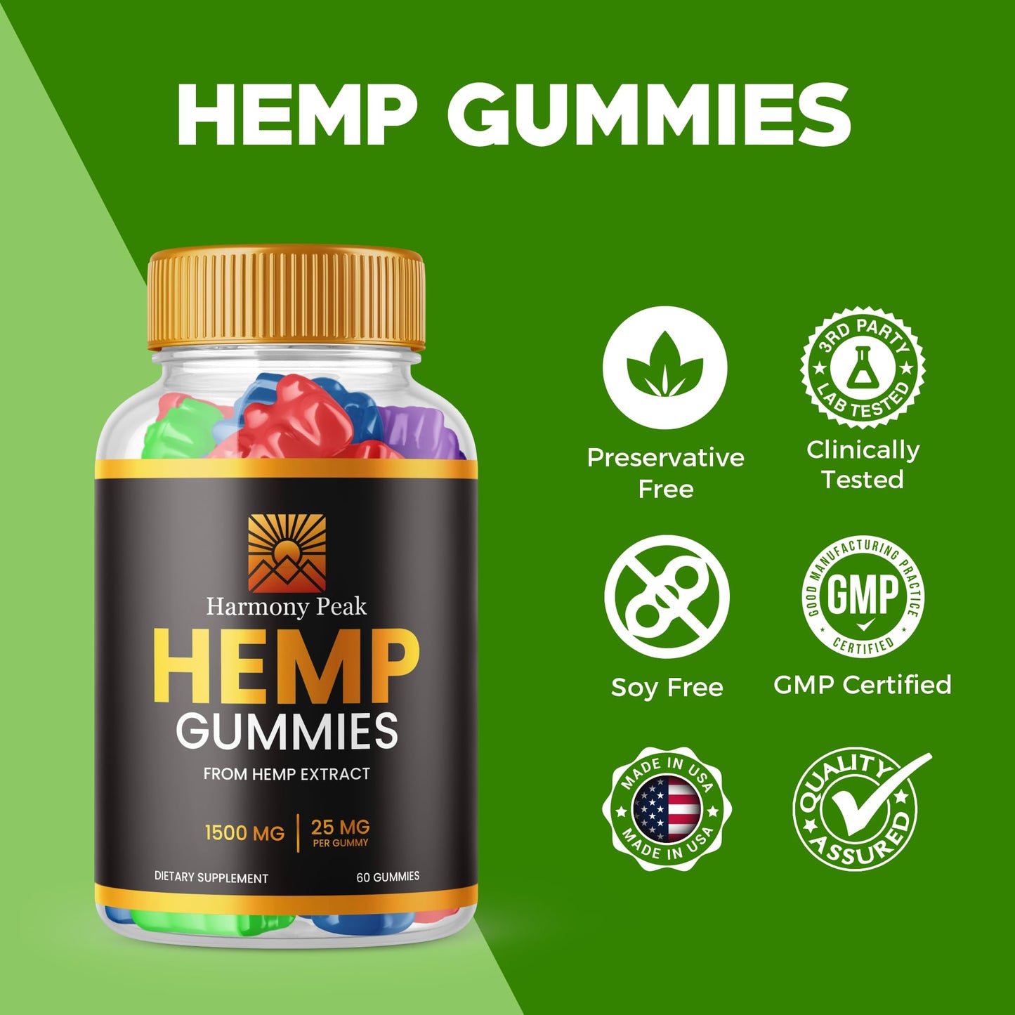 Purvia Harmony Peak Hemp Gummies Gummy 60 Count