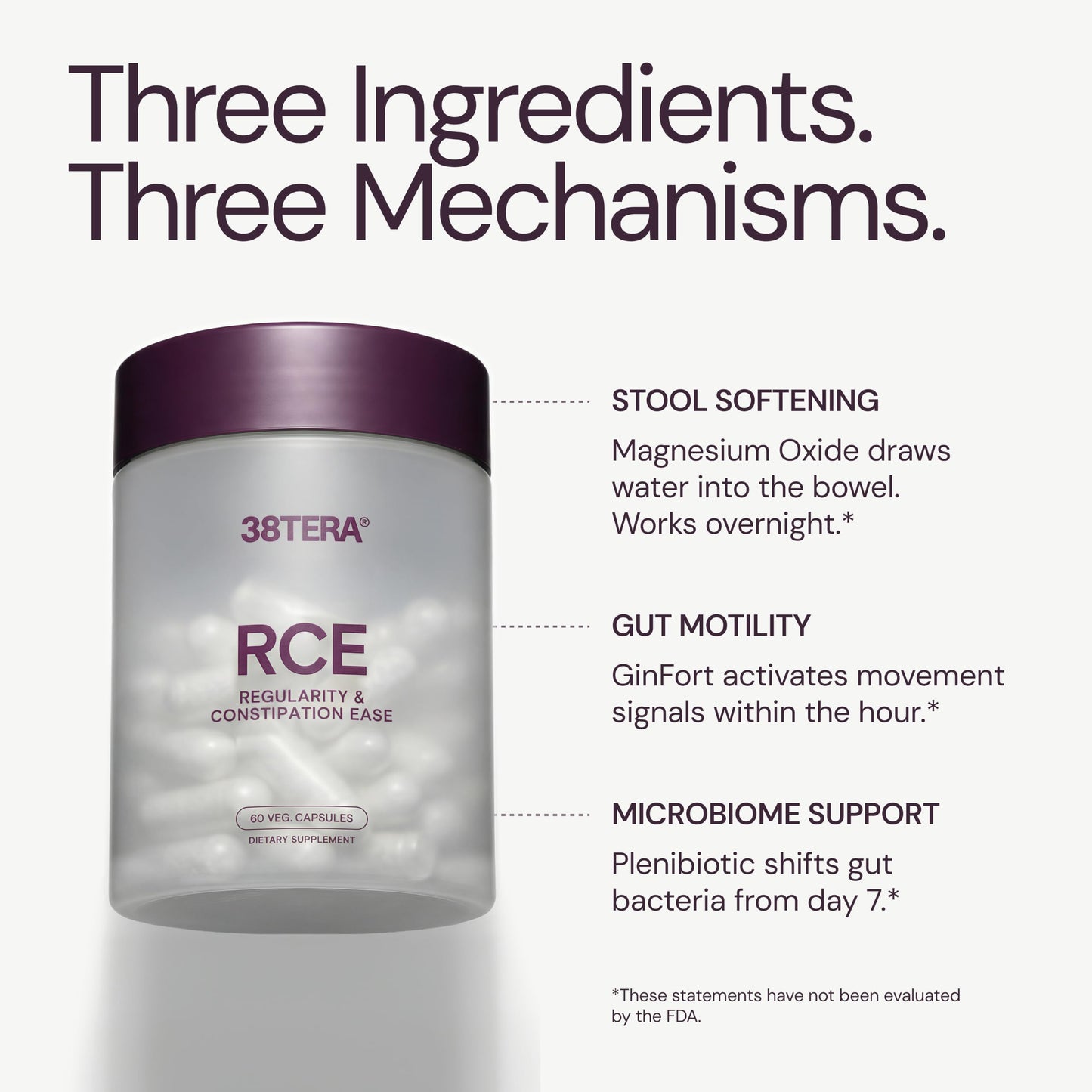 38TERA RCE Digestive Regularity Supplement for Occasional Constipation Capsule, 60 Count