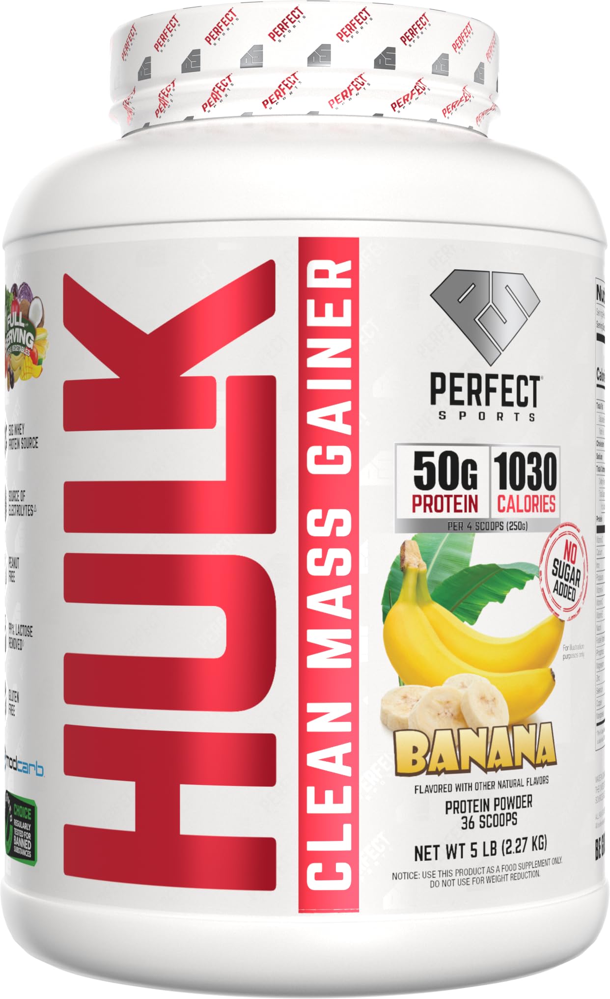 PERFECT SPORTS Hulk Clean Mass Gainer Powder 80 Servings