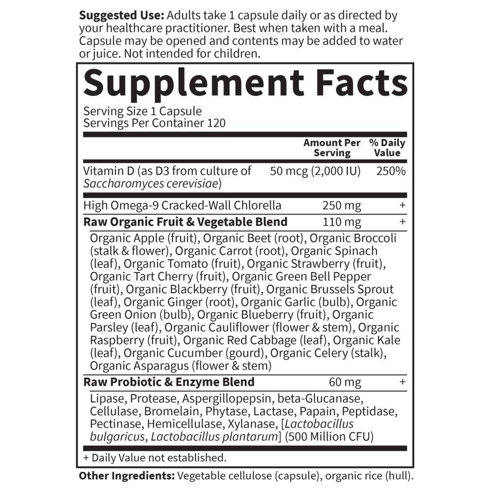 Garden of Life Vitamin Code Raw D3 Vitamin D 2,000 IU Capsule, 120 Count