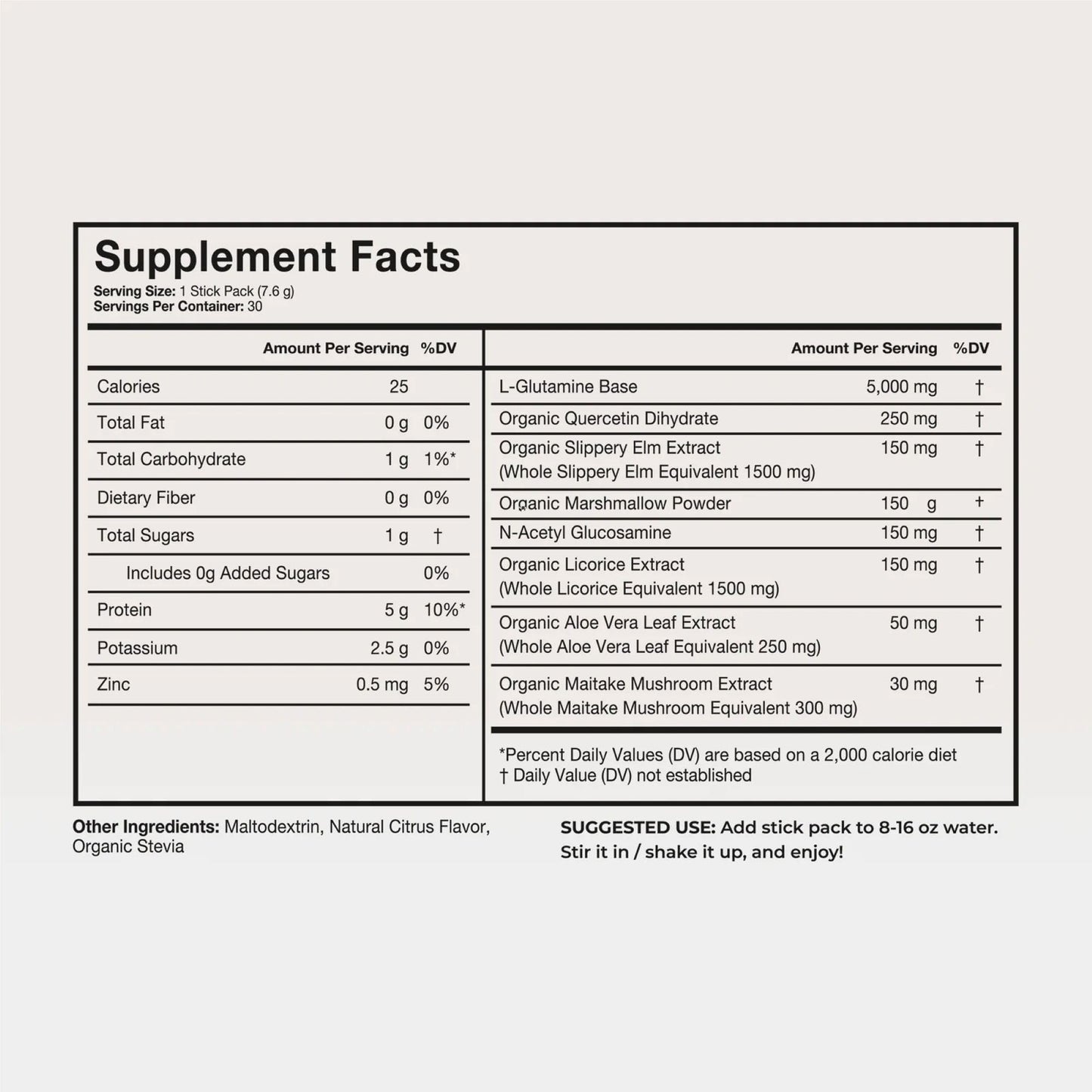 Terra Health Essentials Solusticks Gut - Leaky Gut Supplement - Complete Stomach Lining Repair, Digestive Support & Muscle Recovery - Slippery Elm, Licorice, L Glutamine Powder 8.04 Ounce