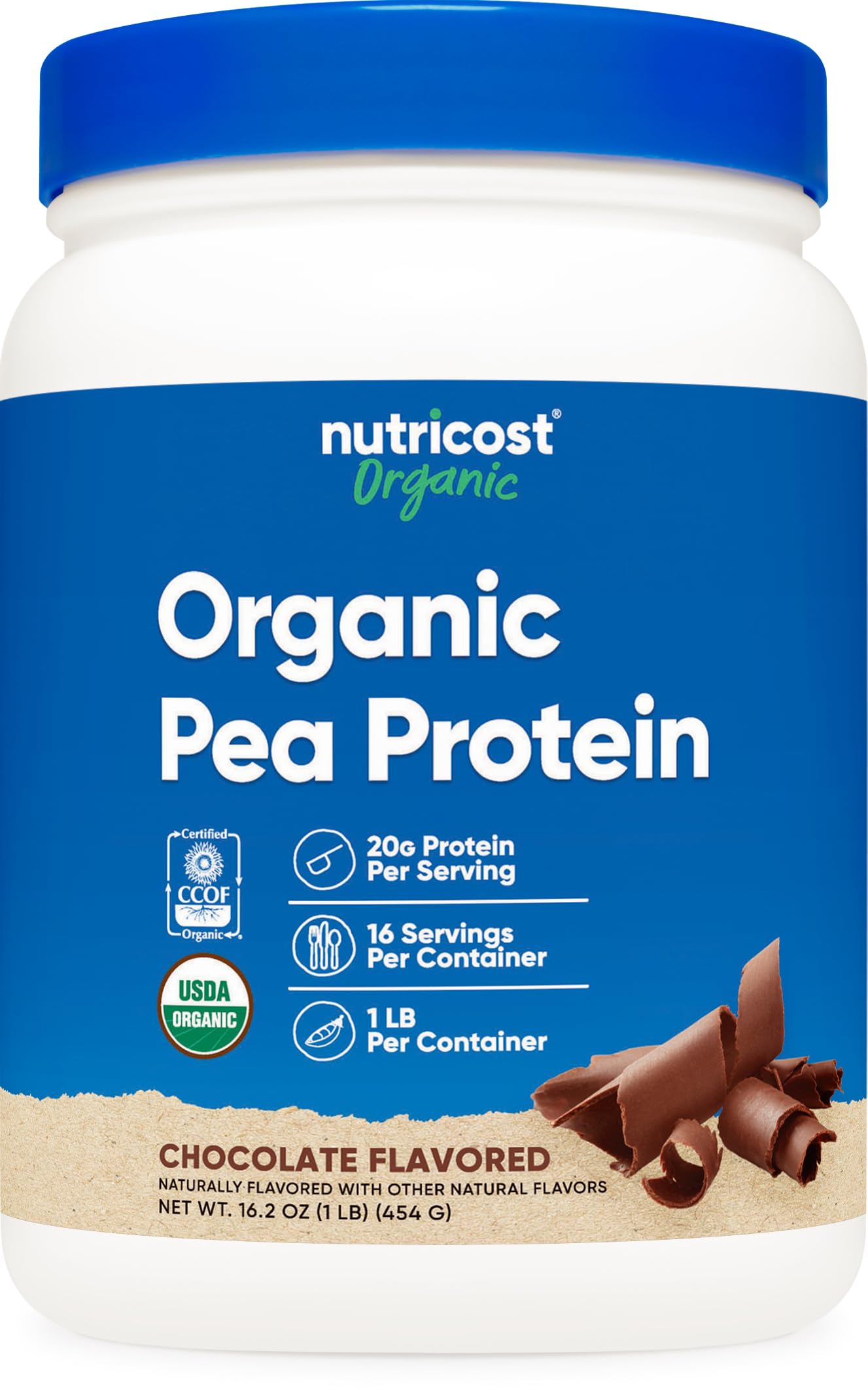 Nutricost Organic Pea Protein Powder (Chocolate) 1.01 lb