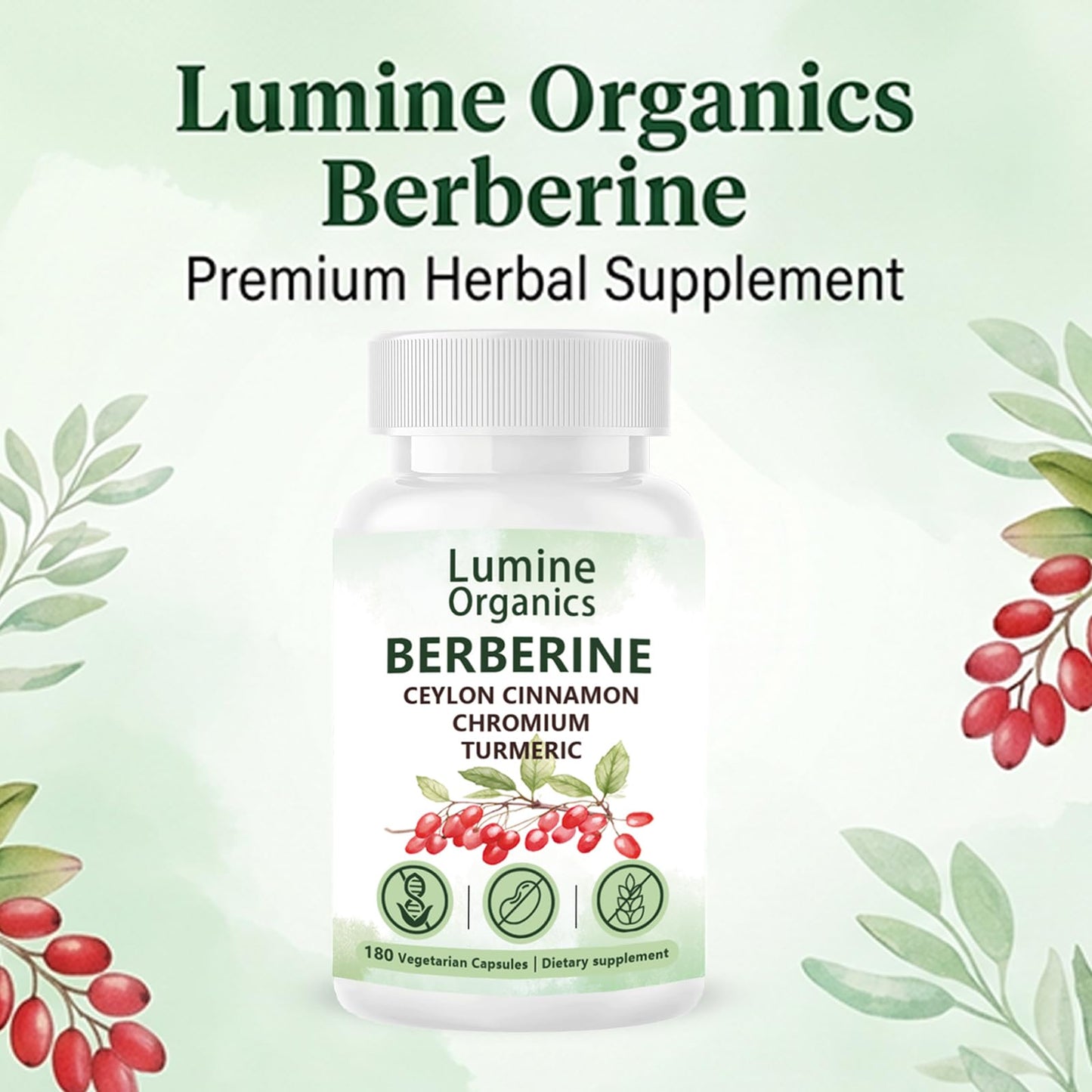 Lumine Organics Berberine 4 in 1 Complex Capsule, 180 Capsules