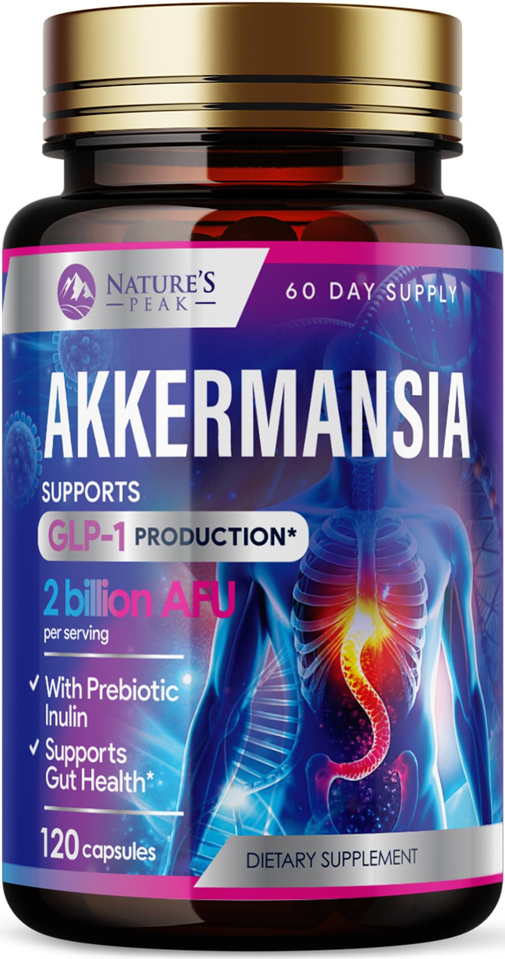 Nature's Peak Akkermansia Probiotic Capsule 120 Count