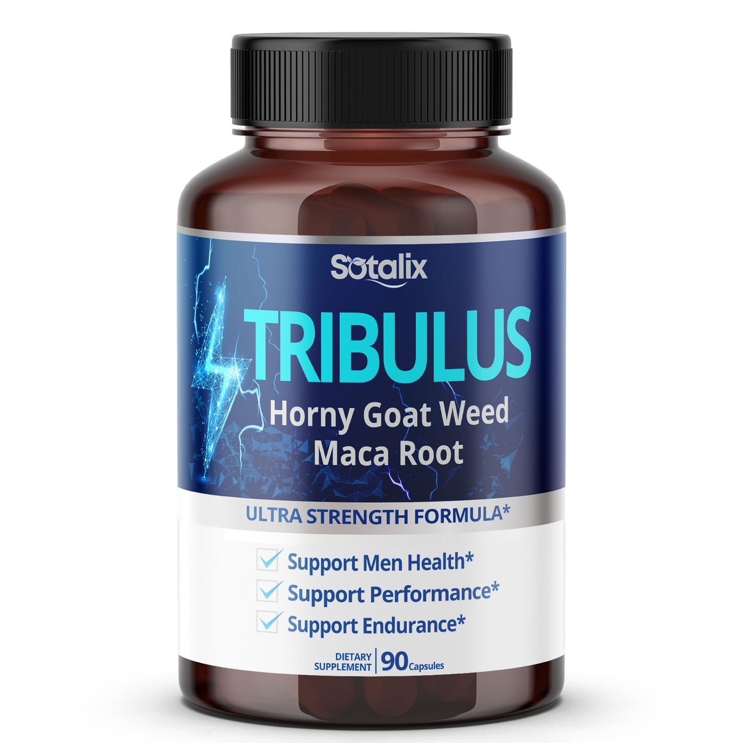 Sotalix Supplement Tribulus Terrestris with Maca Root Tongkat Ali Ginseng Capsules, 90 Count