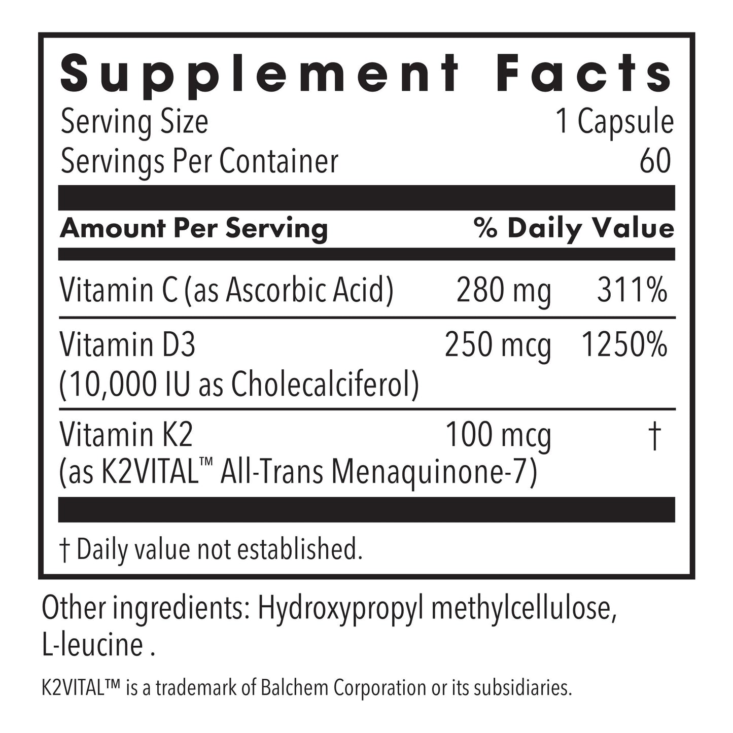 Metabolic Maintenance Vitamin D3 Capsule 60 Count