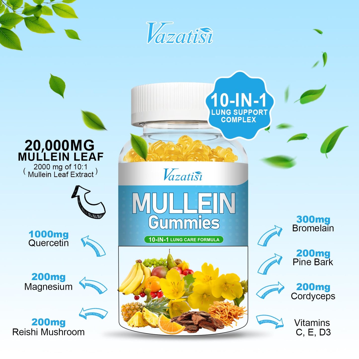 Vazatisi Mullein Gummies 120 Count