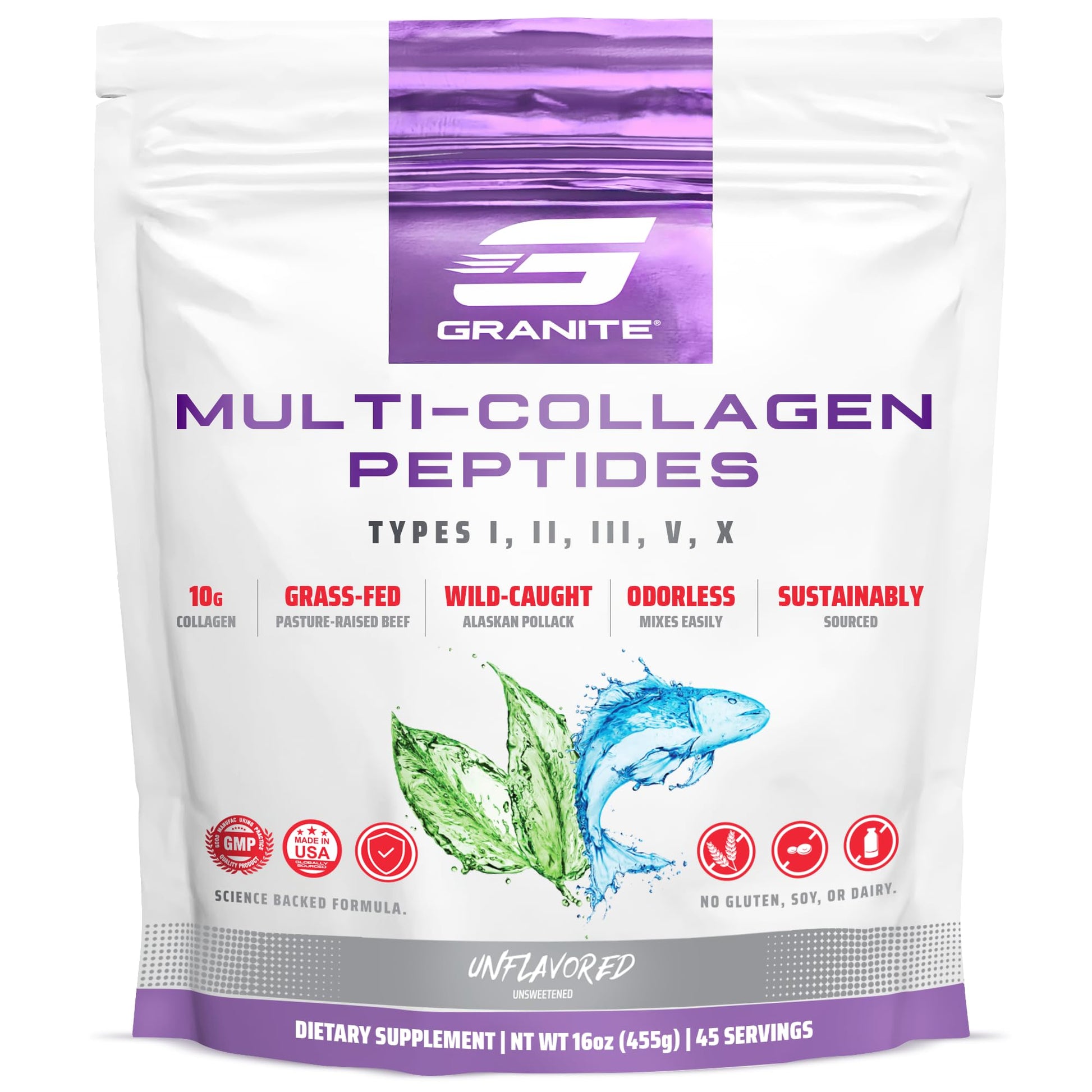 Granite Supplements Collagen Peptides Powder 16 oz