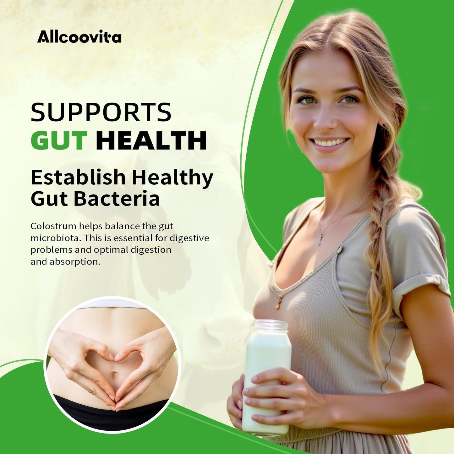 Allcoovita Liposomal Bovine Colostrum Powder 6.35 oz