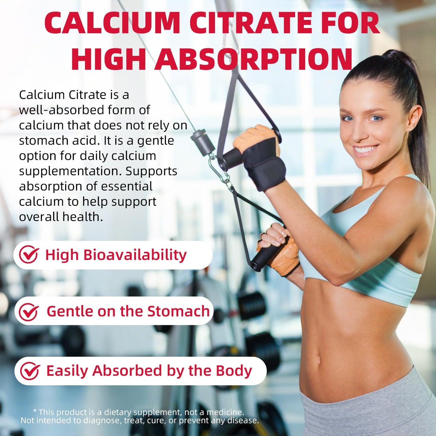 Mchokuu Calcium Citrate Gummies 1200mg Chewable Calcium Supplement for Women & Men, Supports Bone, Muscle & Immune Health, Sugar-Free, Non-GMO, Gluten-Free, Natural Raspberry Flavor, 60 Gummies