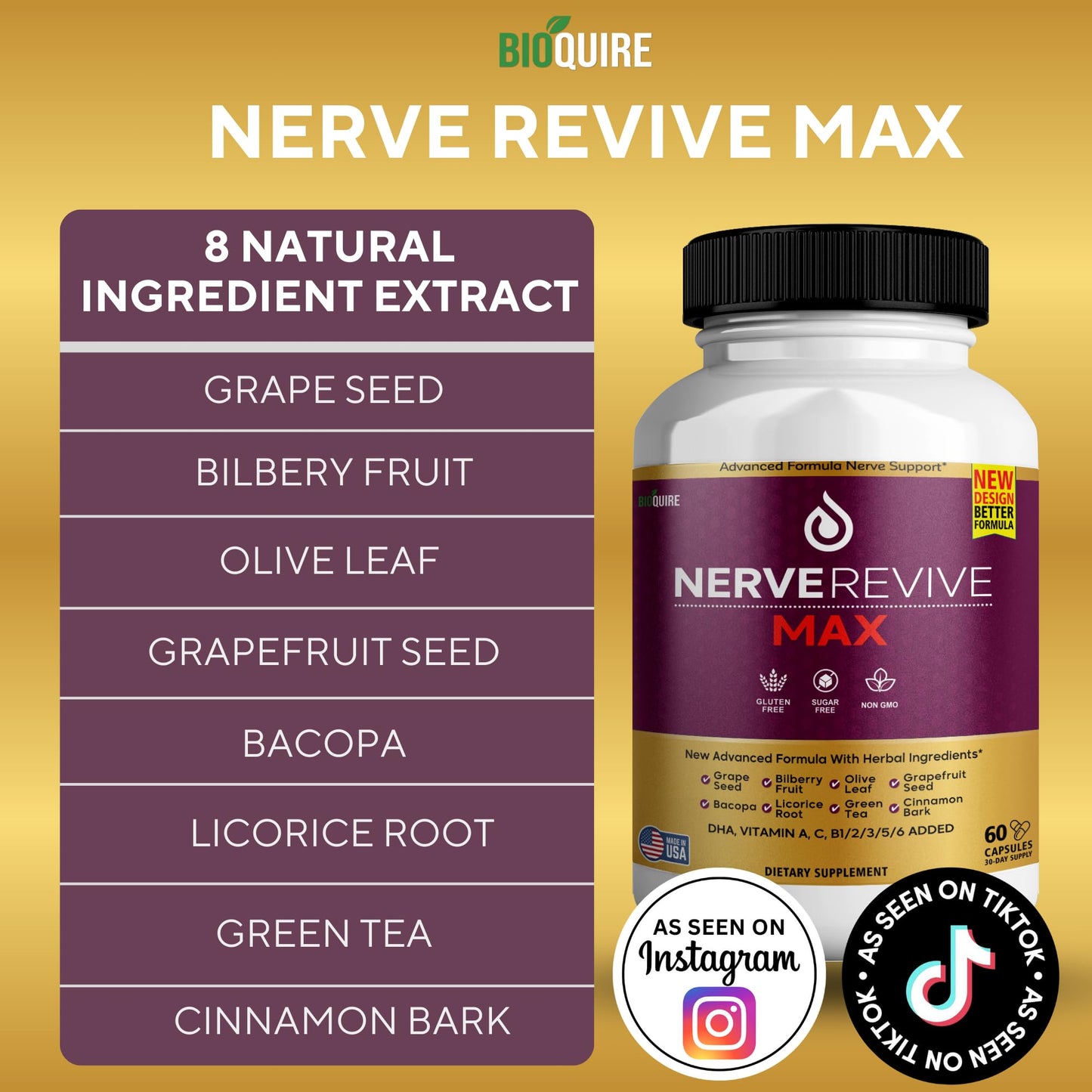 BIOQUIRE Nerve Revive Max Capsule 120 Capsules