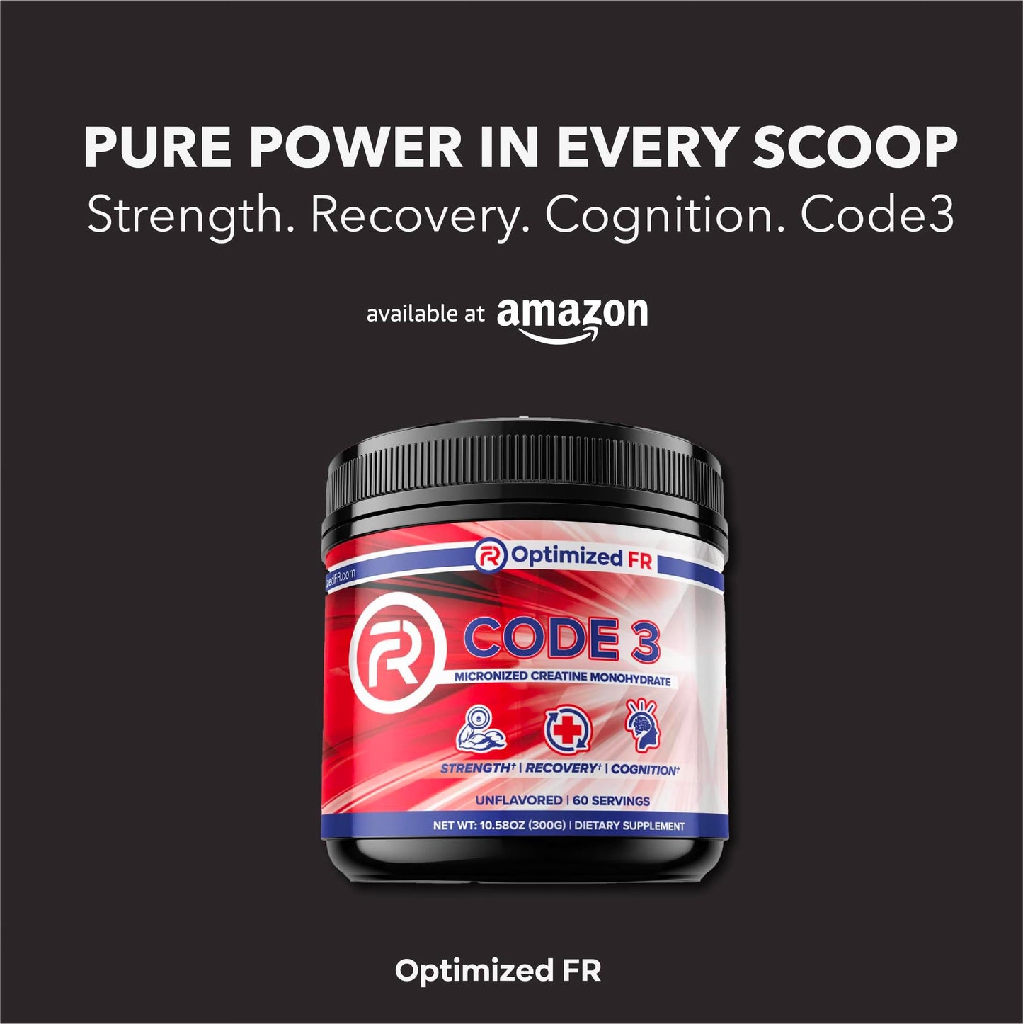 Optimized FR Code 3 Micronized Creatine Monohydrate Powder 10.58 oz