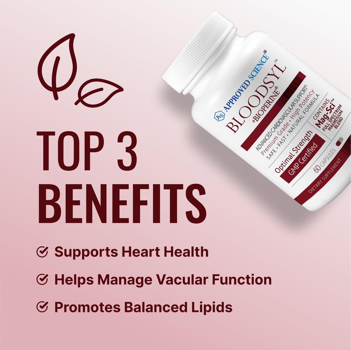 Approved Science Bloodsyl Blood Pressure Support Capsules 120 Count