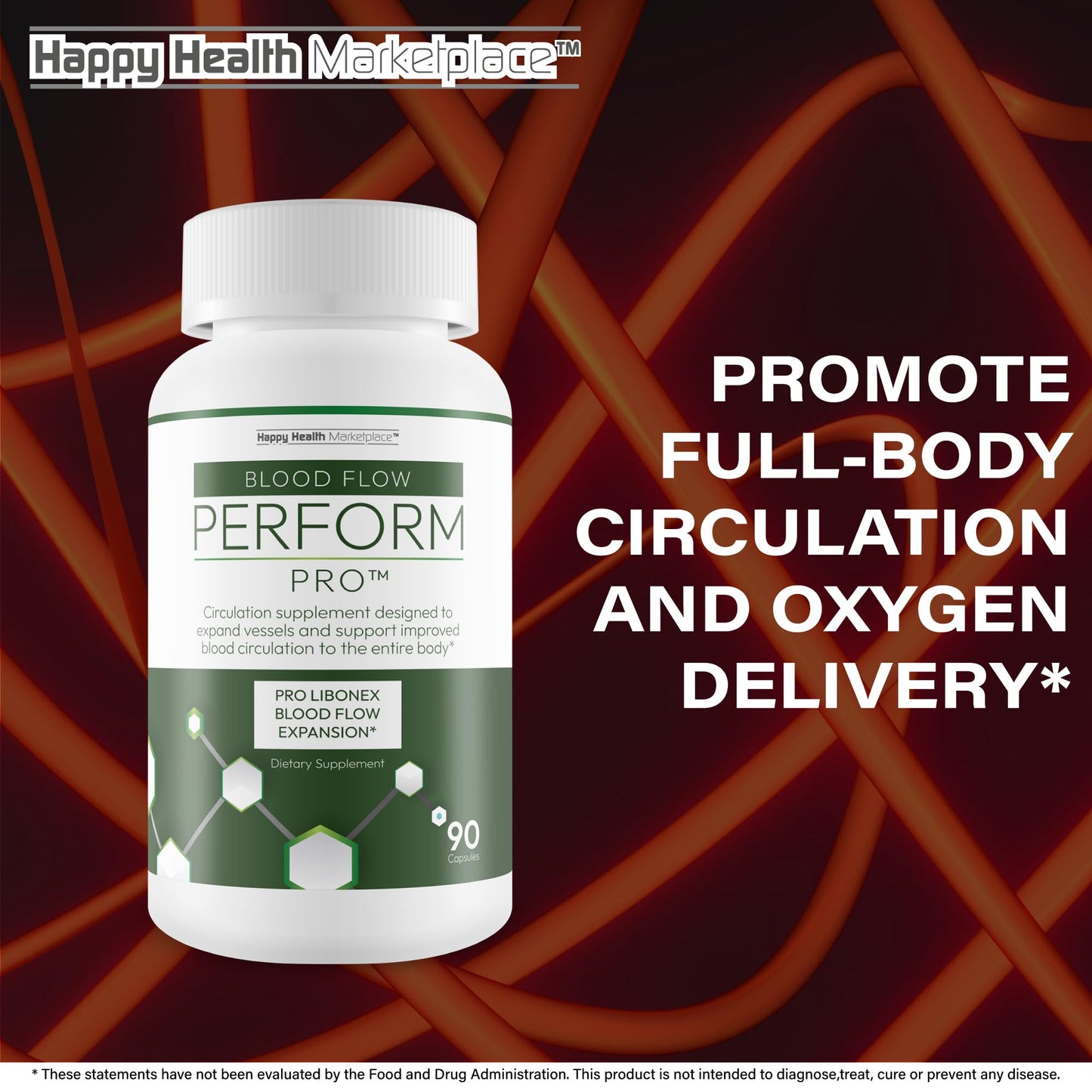 Happy Health Marketplace Perform Pro Blood Flow Booster Capsule 90 Count