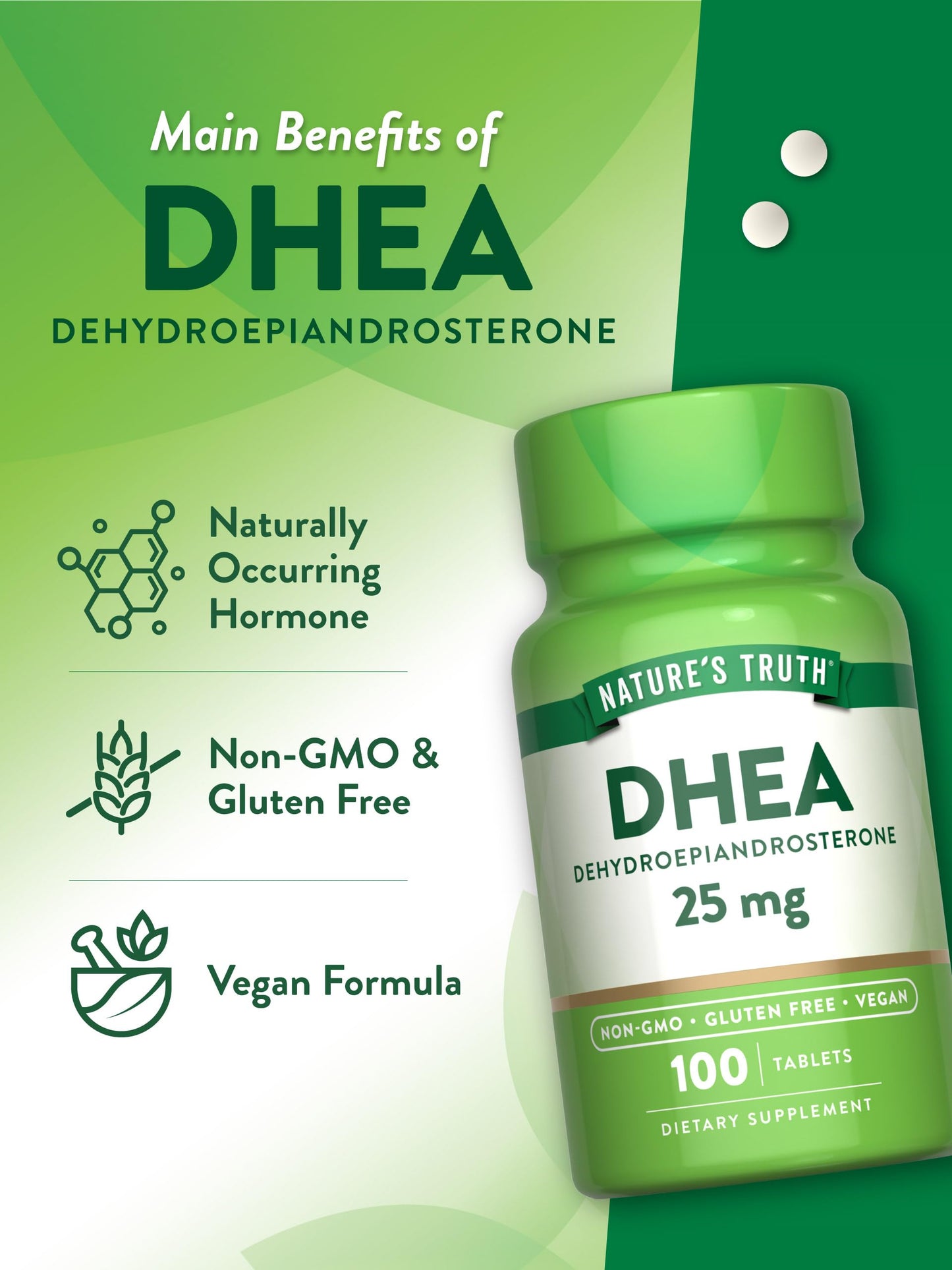Nature's Truth DHEA 25mg Tablets, 100 Count