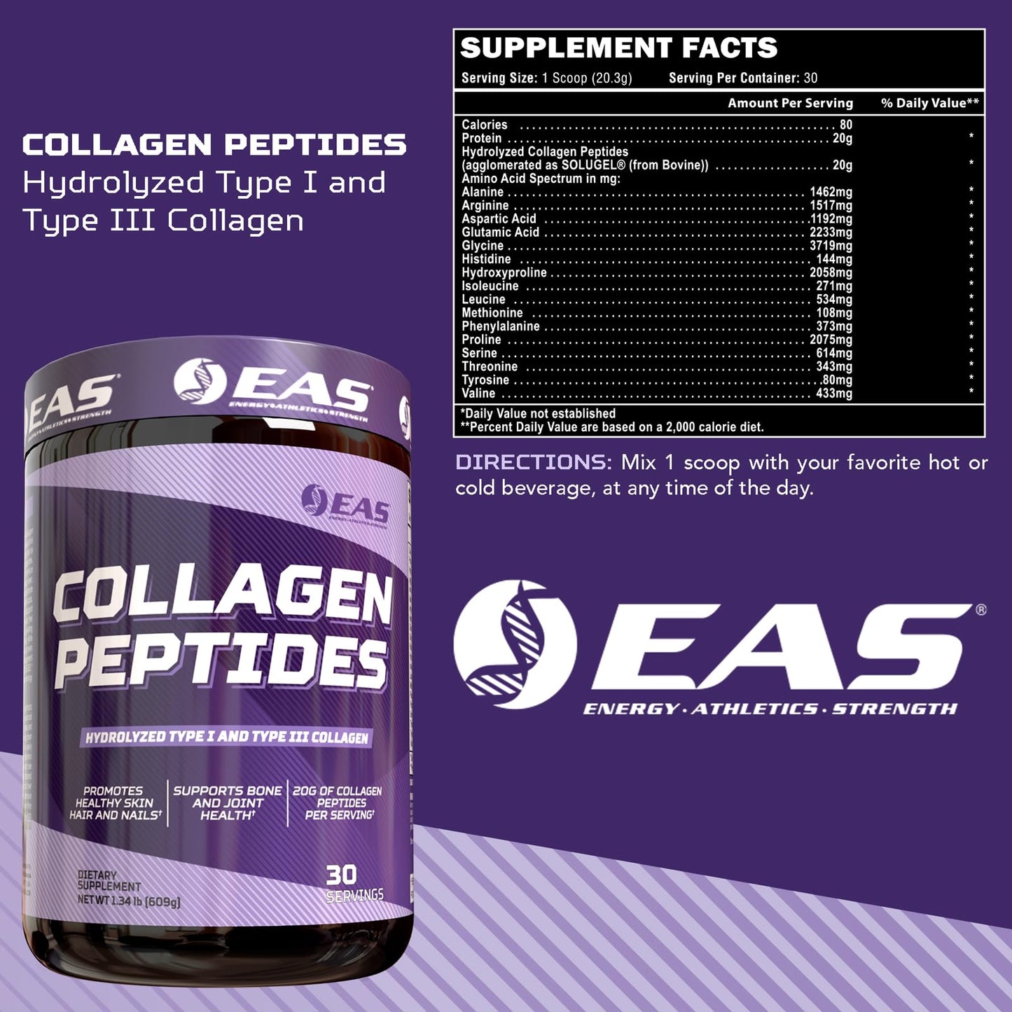 Experimental and Applied Sciences Collagen Peptides Powder, 21.4 oz