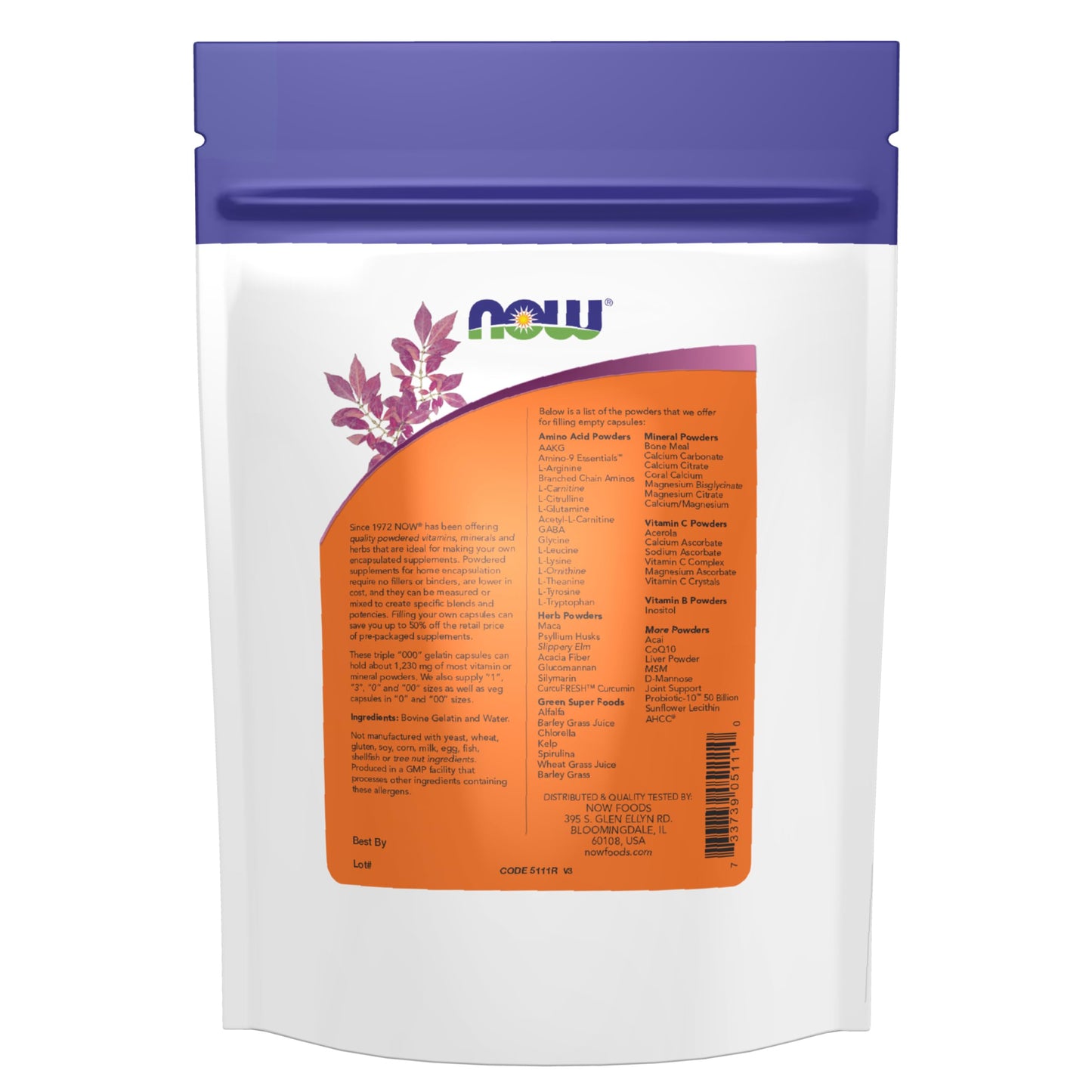 NOW Foods Empty Gelatin Capsules Size 000, 200 Capsules