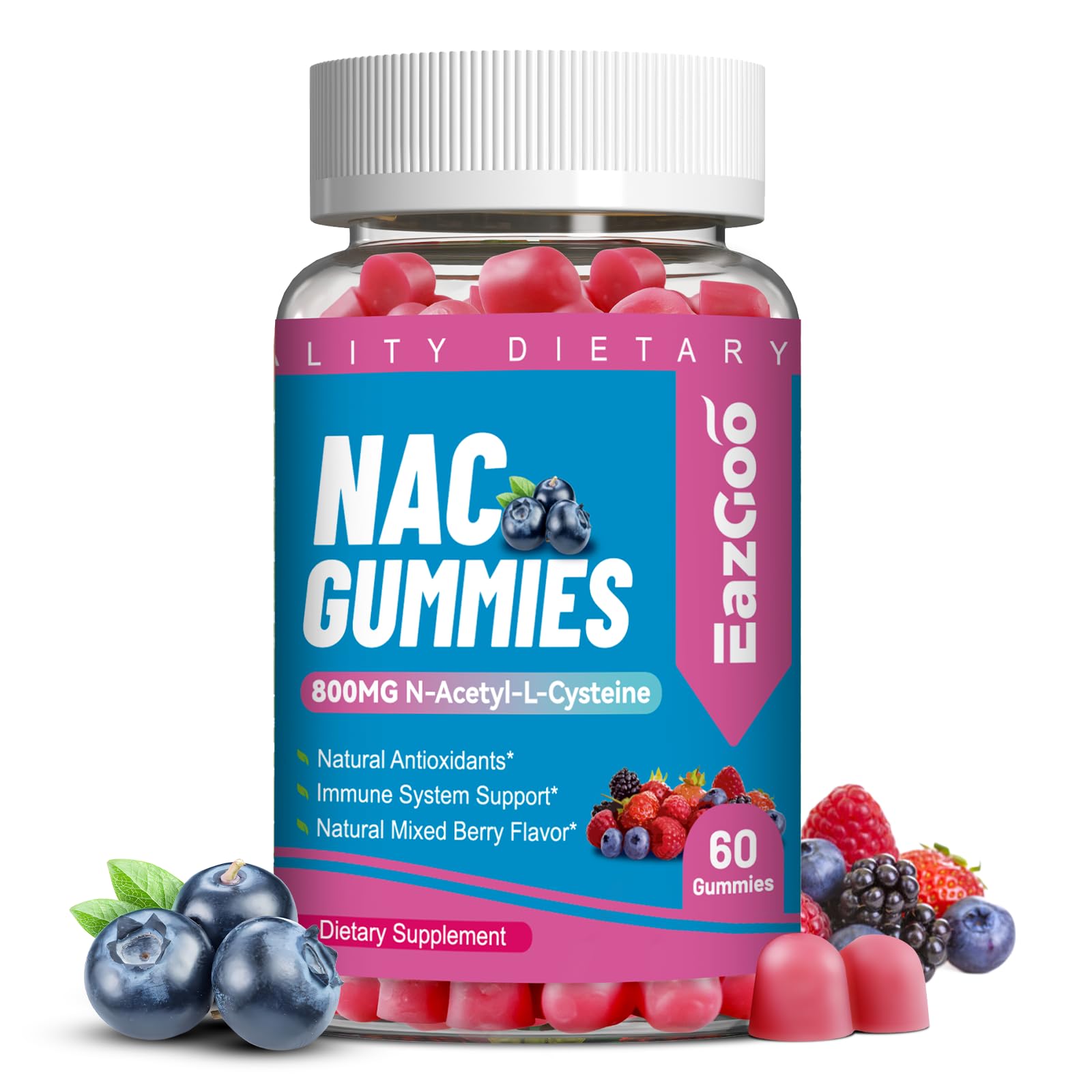 EAZGOO NAC Gummies 800mg Gummy, 60 Count