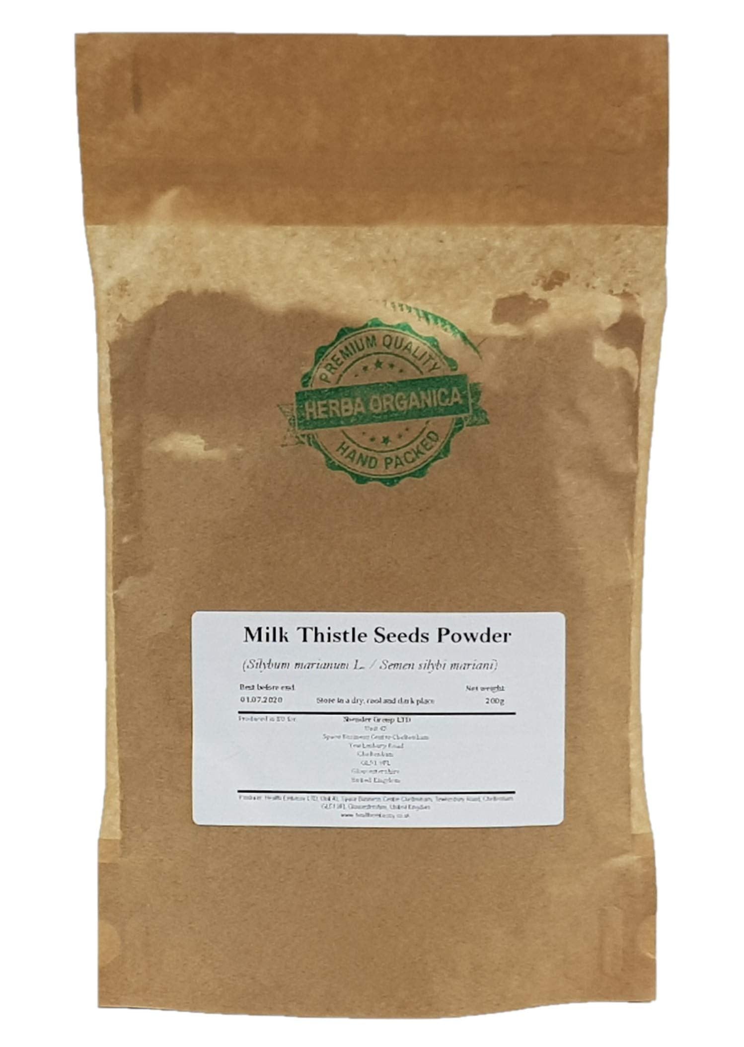Herba Organica Milk Thistle Seeds Powder - Silybum Marianum L Powder, 7.05 Ounce