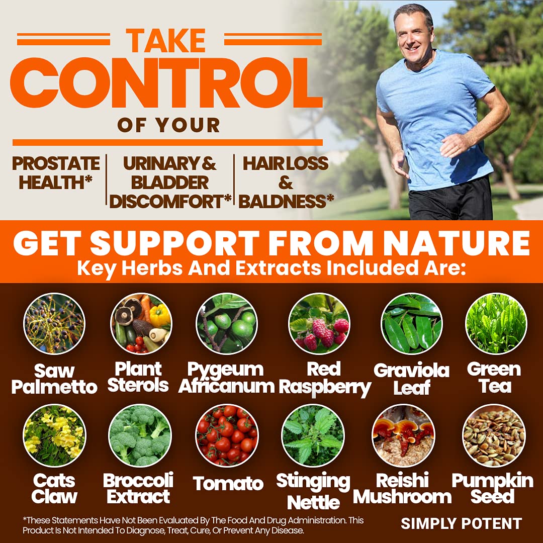 Simply Potent Saw Palmetto Prostate Health Capsules, 120 Count