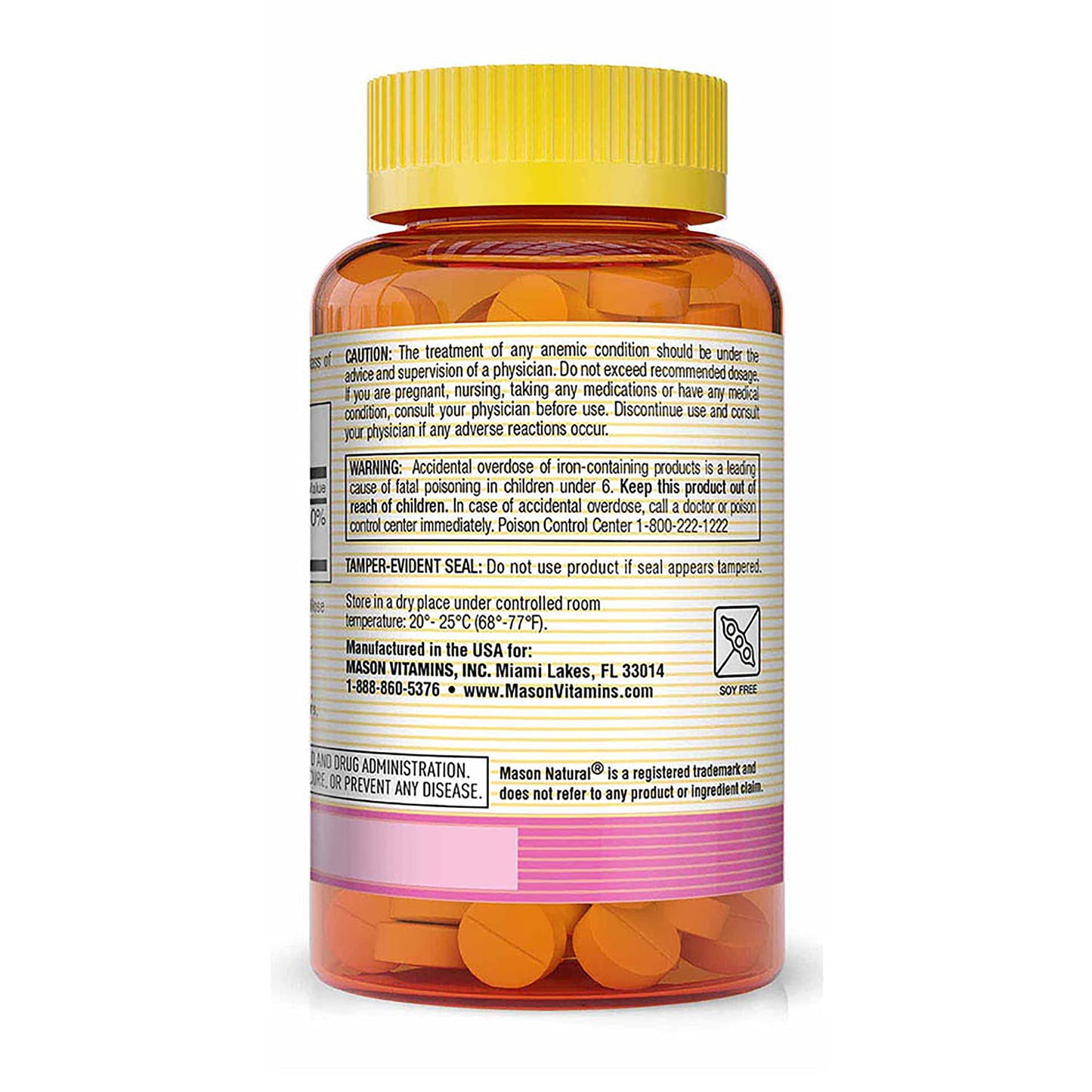 Mason Natural Ferrous Gluconate Tablets, 100 Count