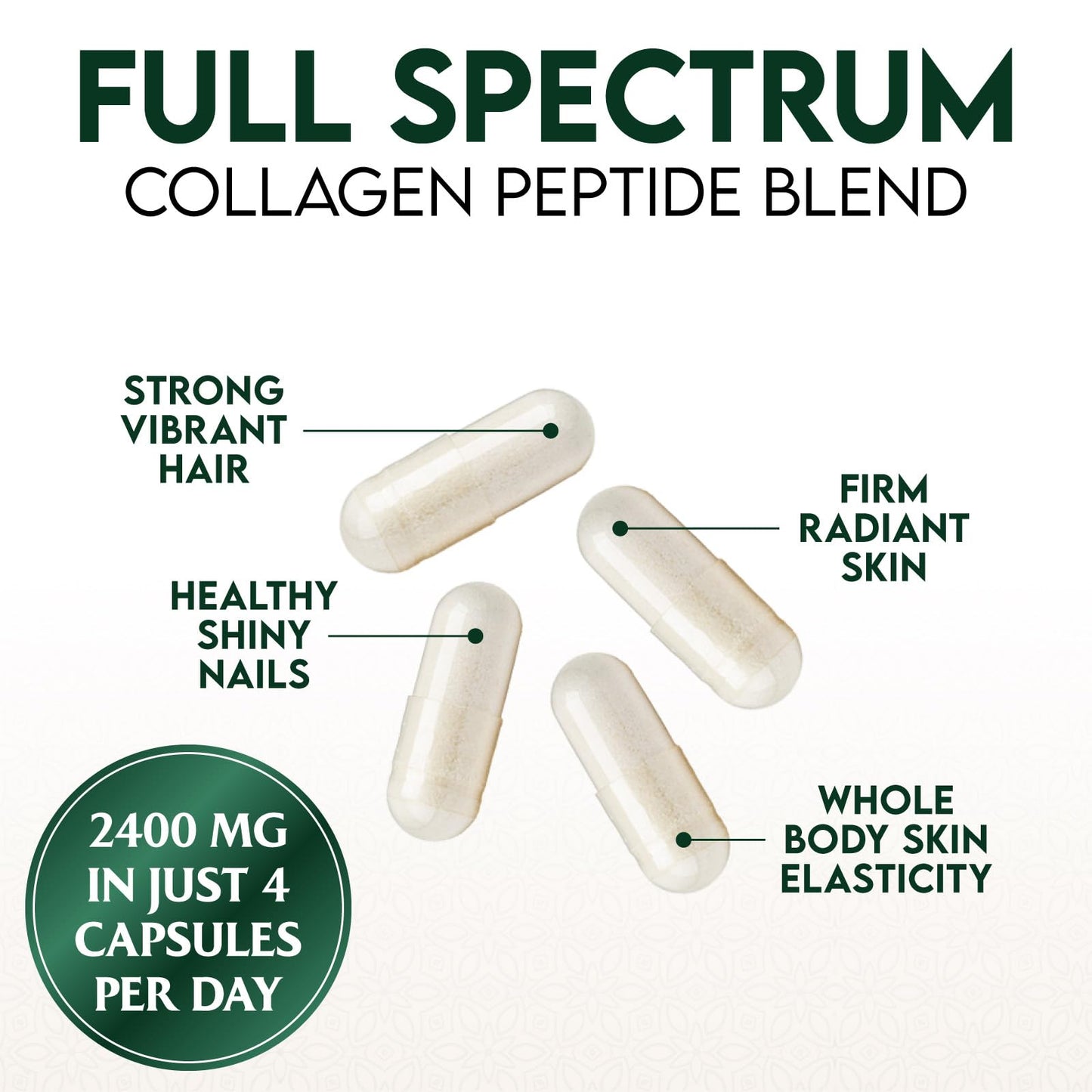 Nature's Nutrition Multi Collagen Capsules Hydrolyzed Collagen Peptides for Women & Men, Types I, II, III, V, X, Hair, Skin & Nails Support, Bottled in the USA, 120 Capsules