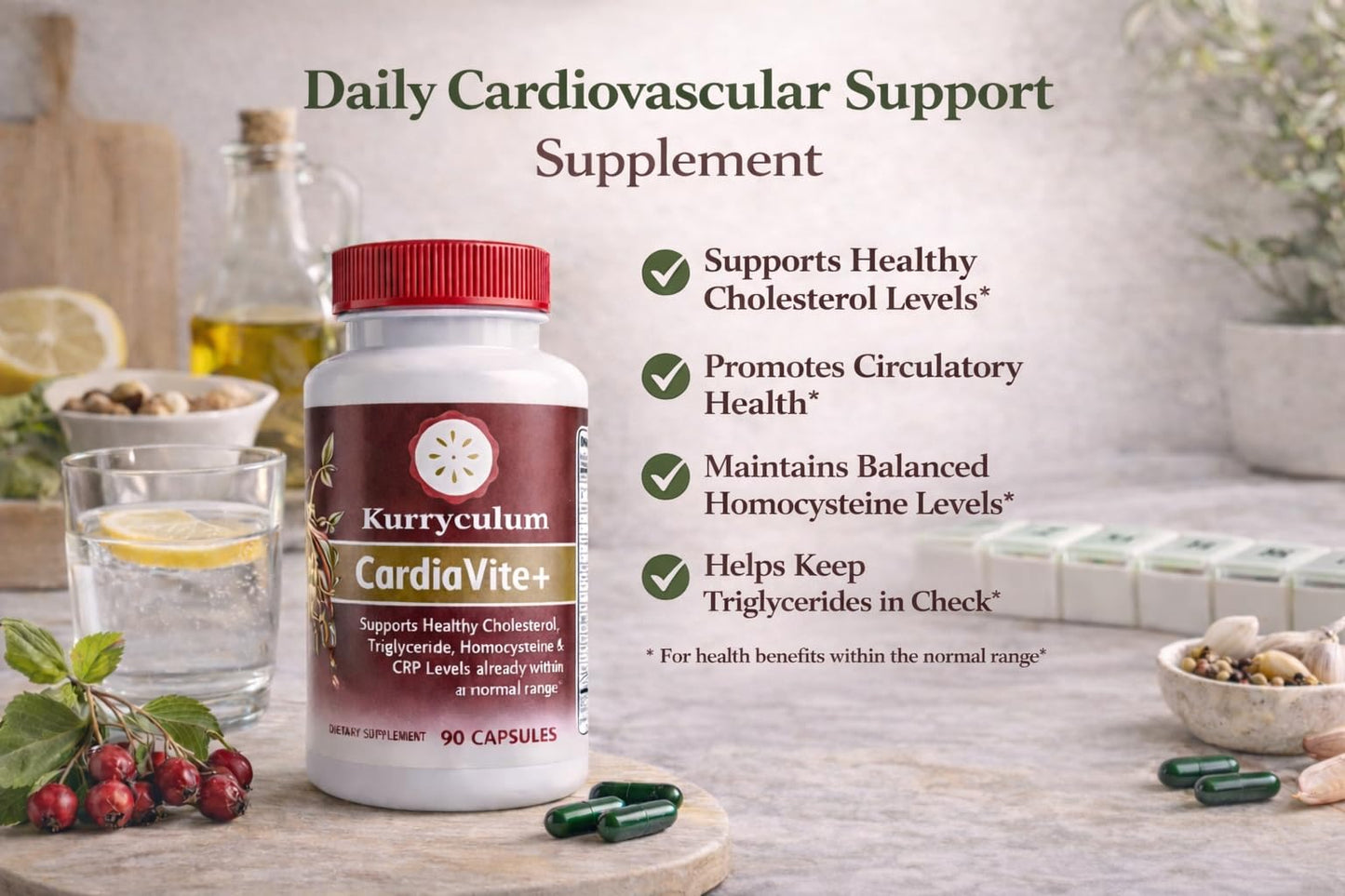 Kurryculum Cardiavite Heart Wellness Support Supplements Capsule, 90 Capsules