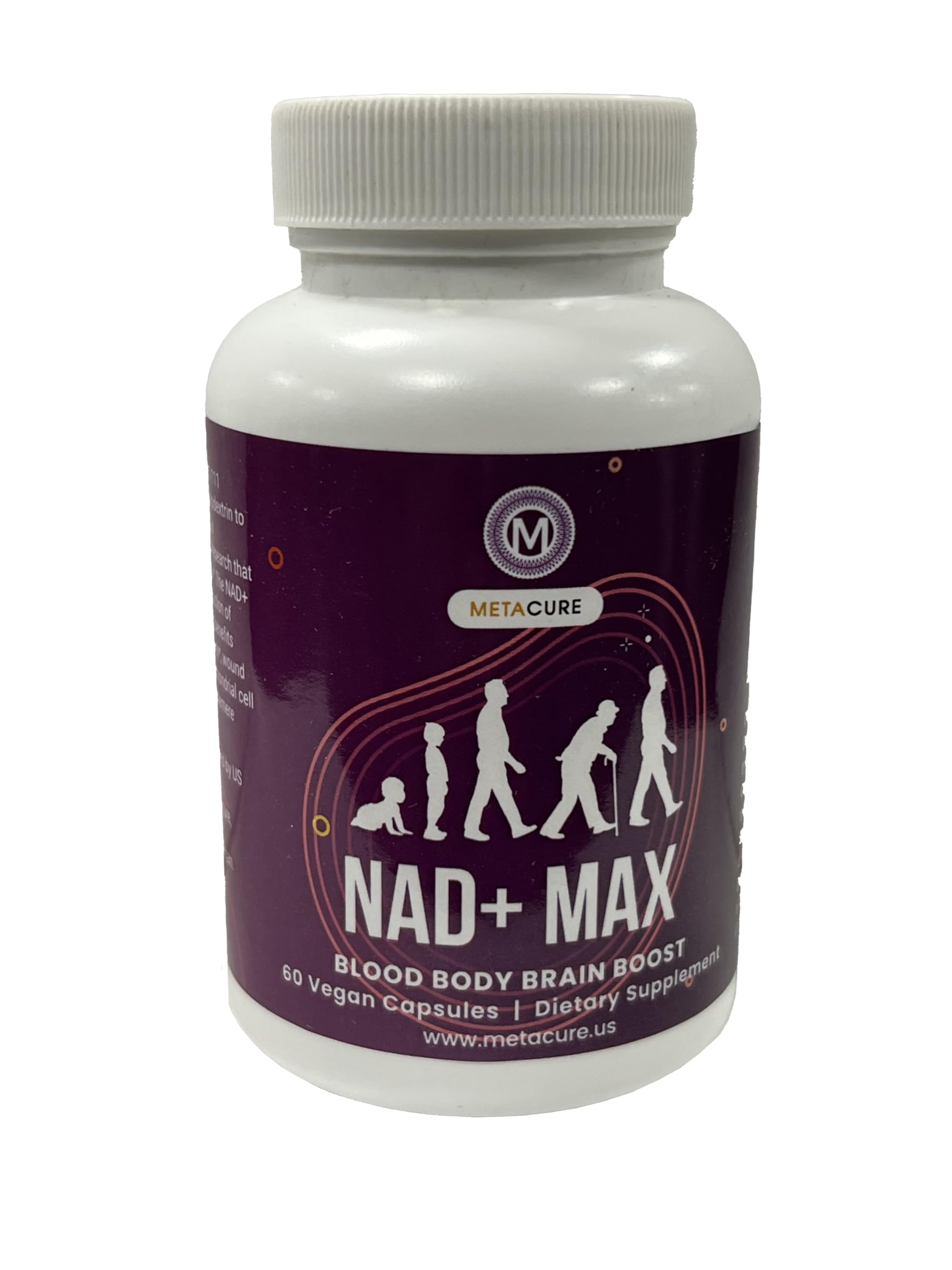 Metacure NAD+ MAX Nano-Encapsulated NAD+ with BIO-111 Technology High Bioavailability Formula Vegan Non-GMO Gluten-Free 60 Capsules