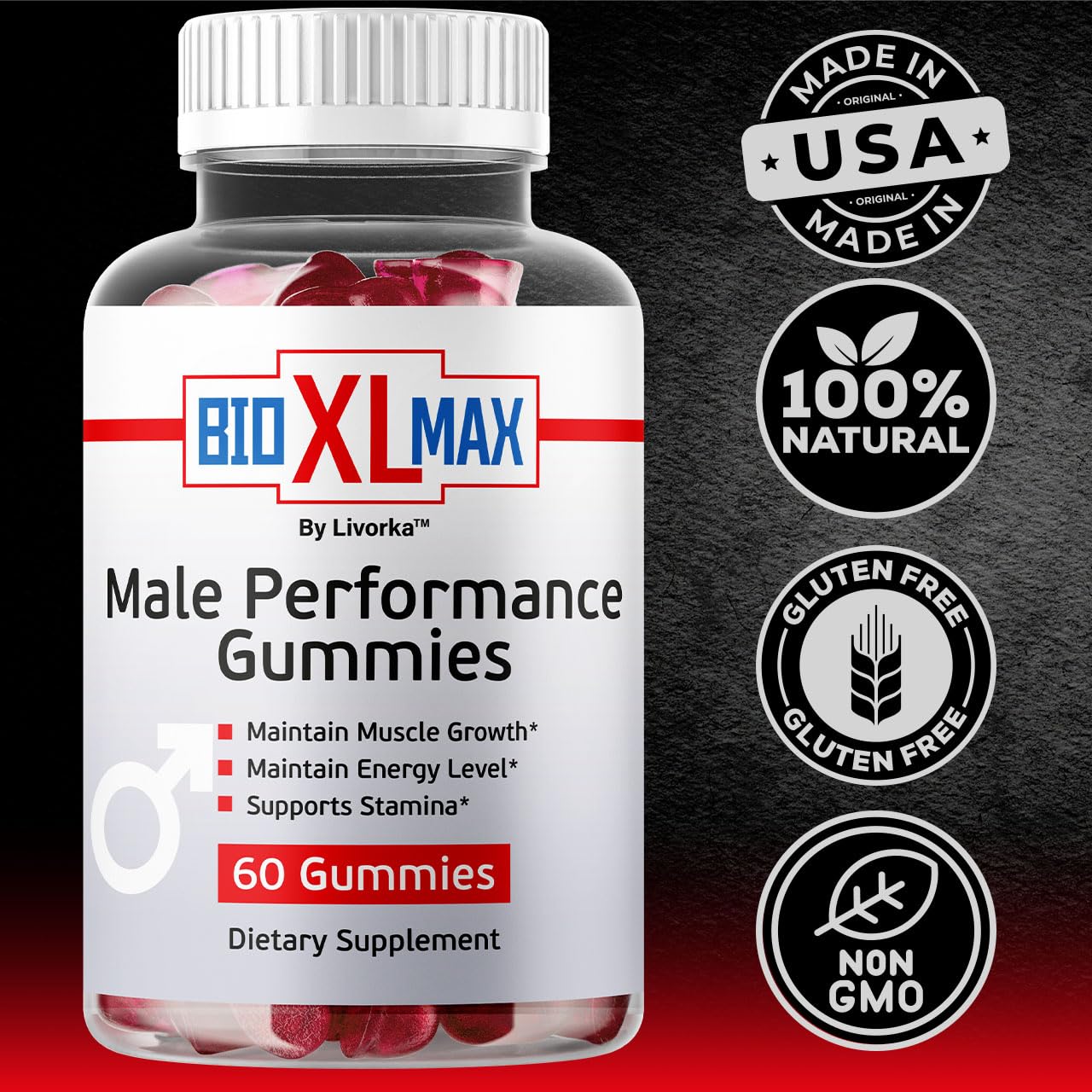 LIVORKA Bio XL Max Gummies 60 Count
