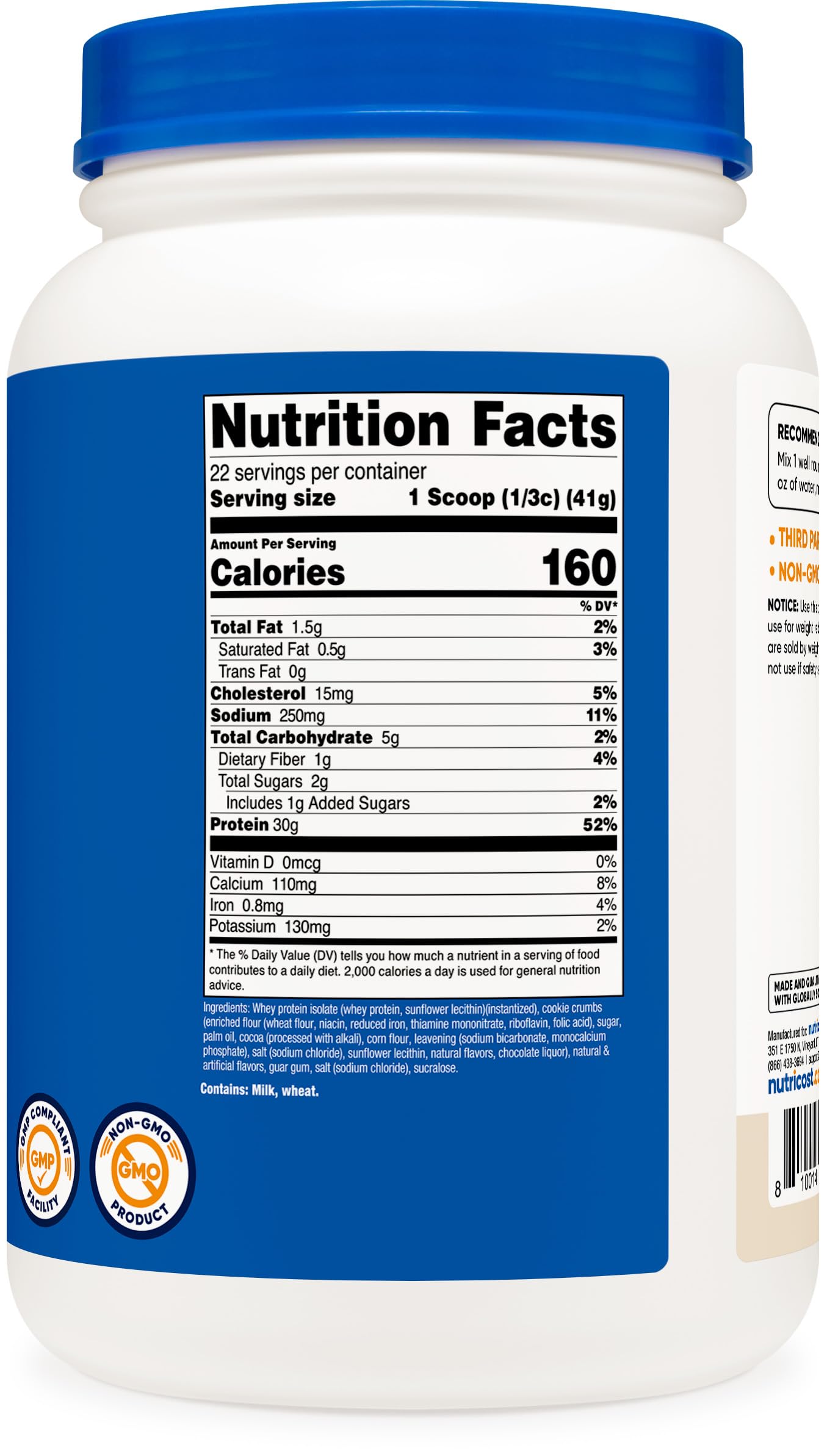 Nutricost Whey Protein Isolate Powder Cookies N Cream 32 Ounces