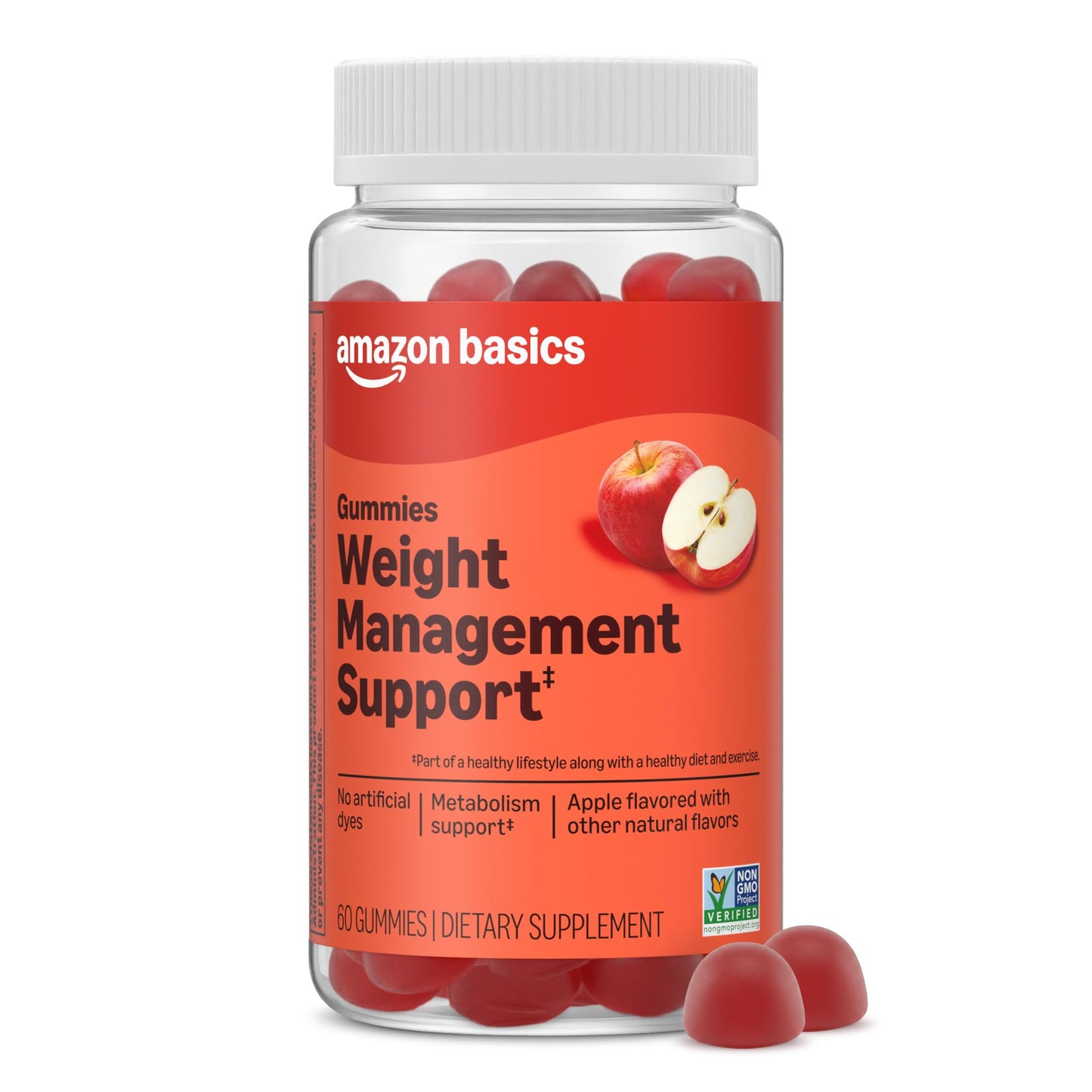 Amazon Basics Weight Management Support Gummy with 400 Mcg Chromium Picolinate, 60 Gummies