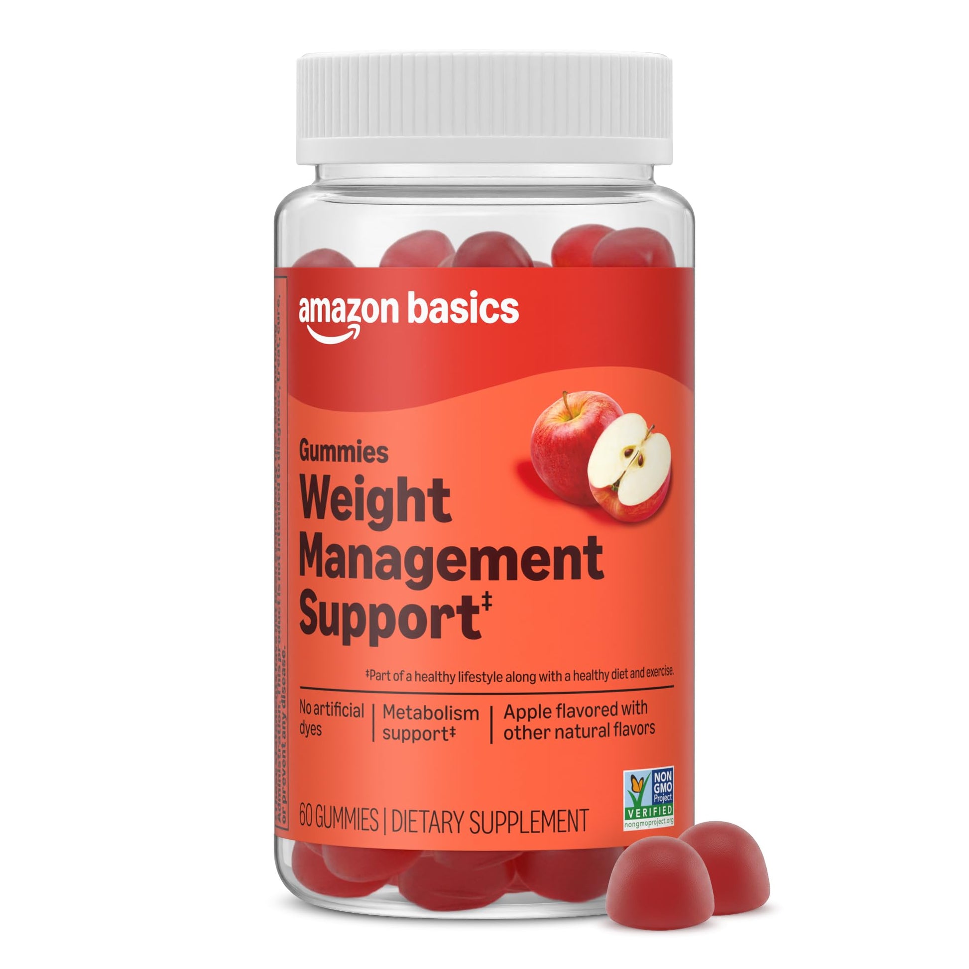 Amazon Basics Weight Management Support Gummy with 400 Mcg Chromium Picolinate, 60 Gummies