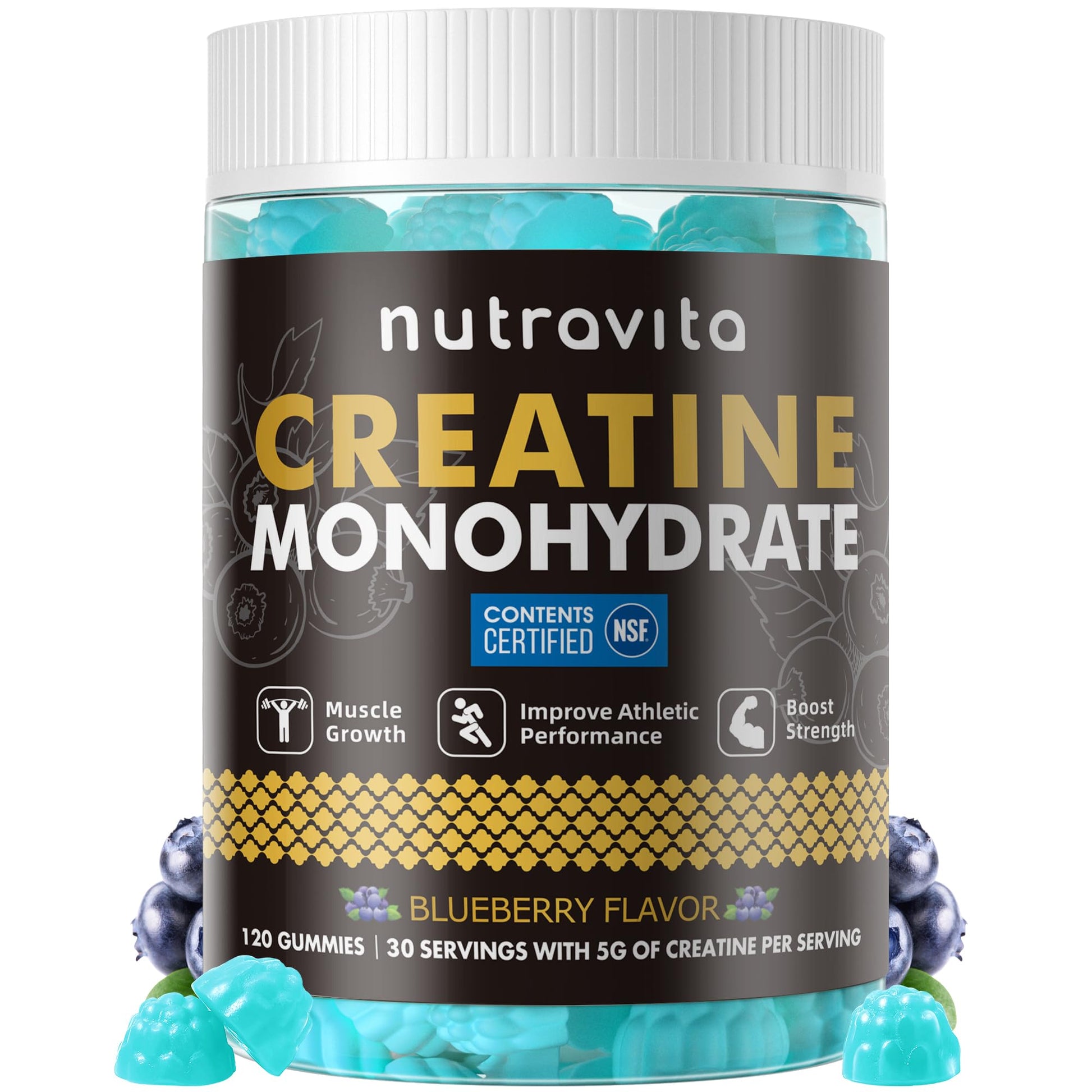 Nutravita Creatine Monohydrate Gummies 120 Count