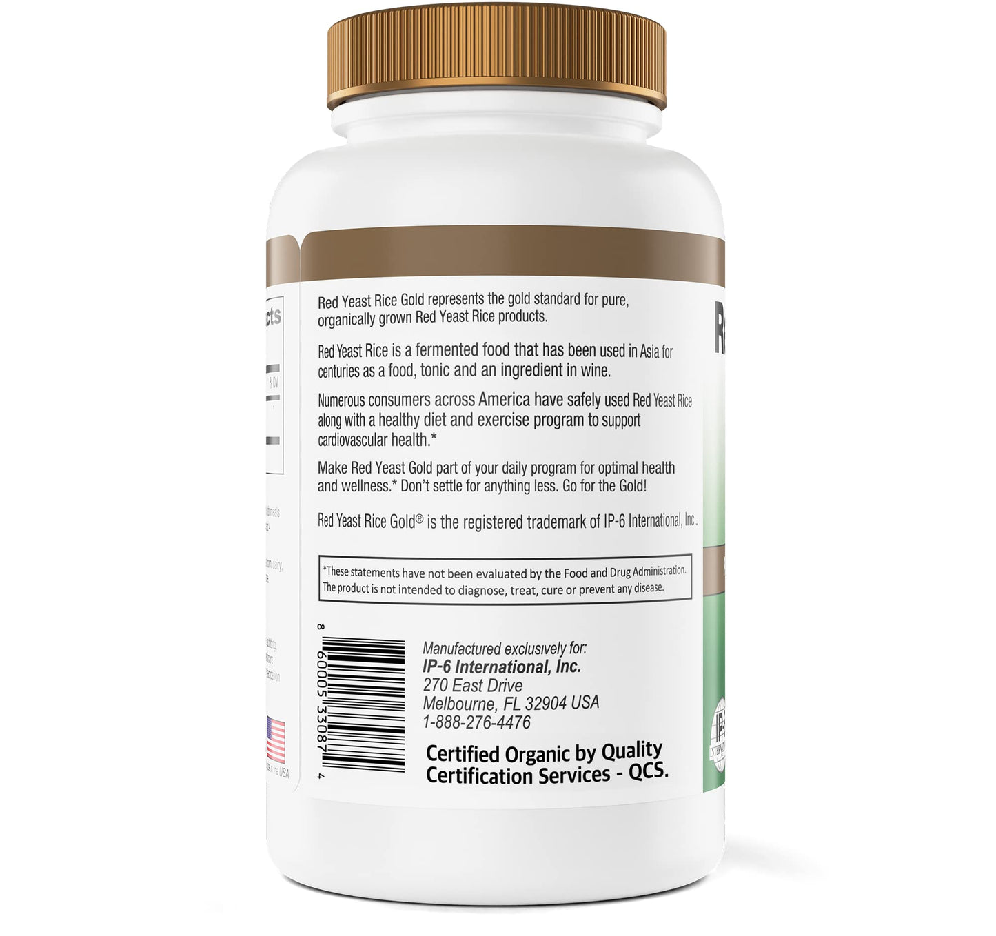 Red Yeast Rice Gold Devicare 1200 mg per 2-Capsule Serving - Organic Supplement for Daily Wellness, 240 Capsules