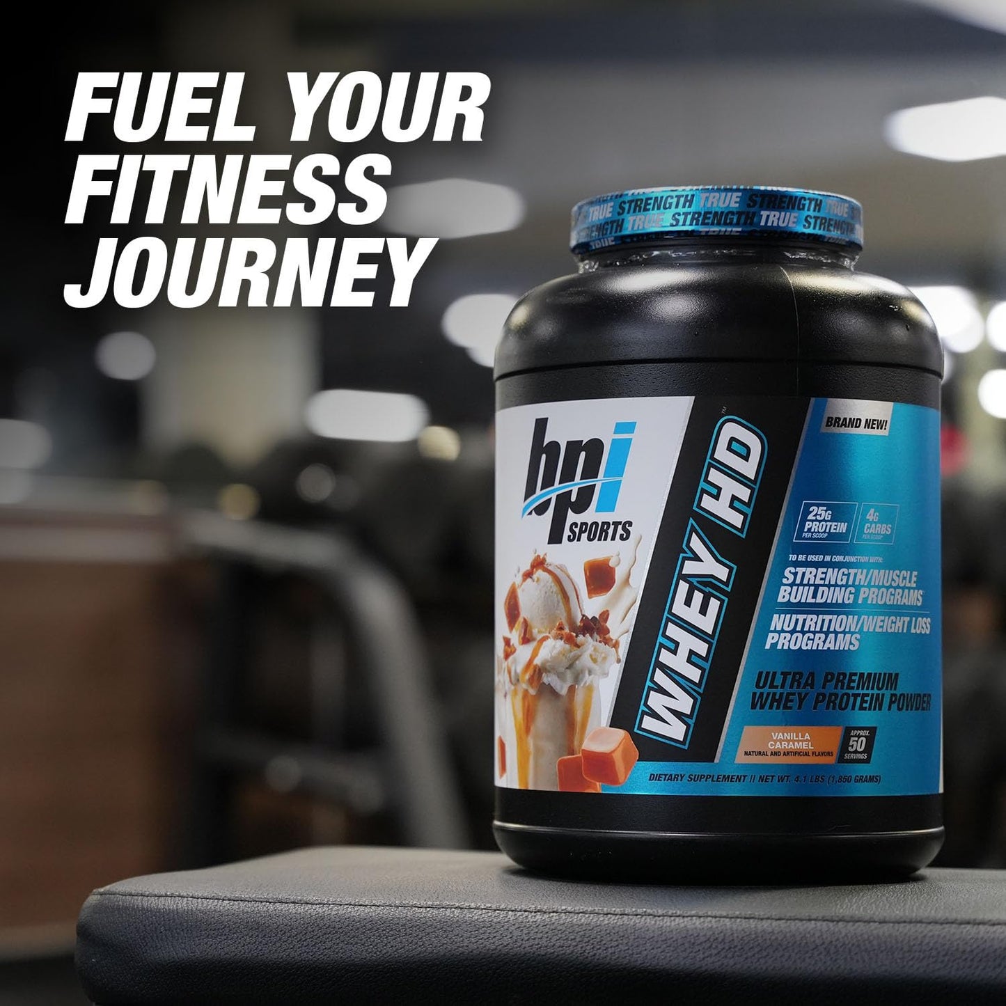 BPI Sports Whey HD Ultra Premium Protein Powder Salted Caramel 65.6 Servings