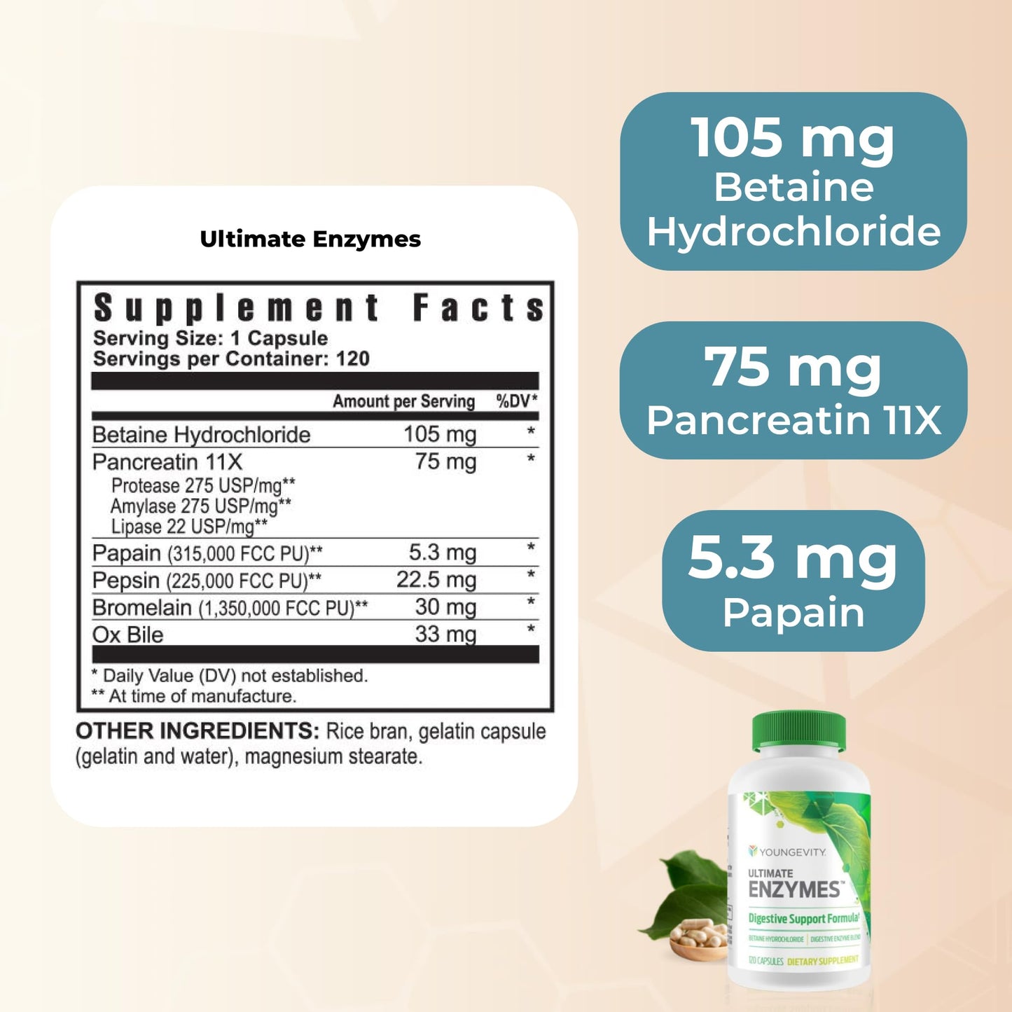 Youngevity Ultimate Enzymes Capsules 120 Count
