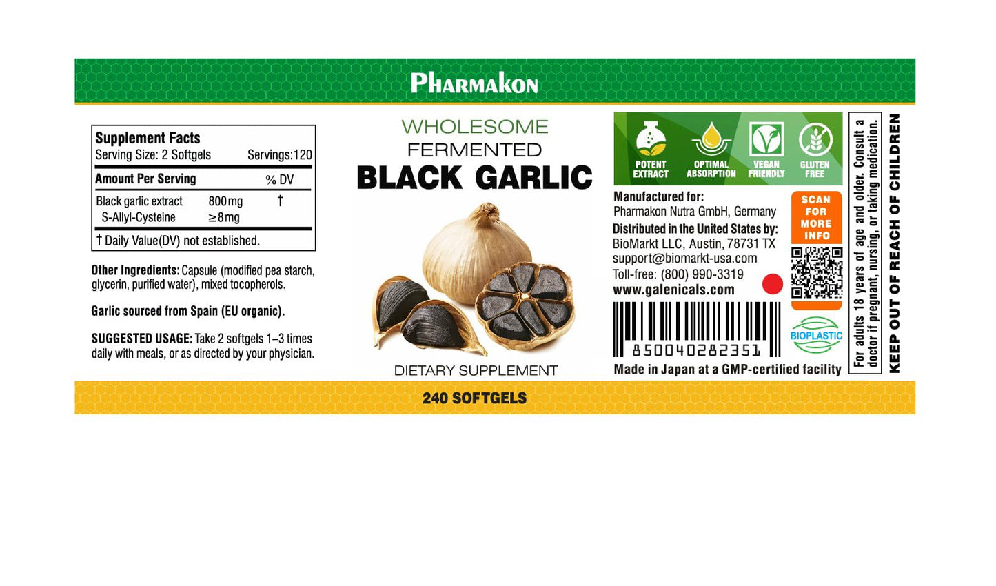 PHARMAKON Aged Black Garlic Capsule 240 Count