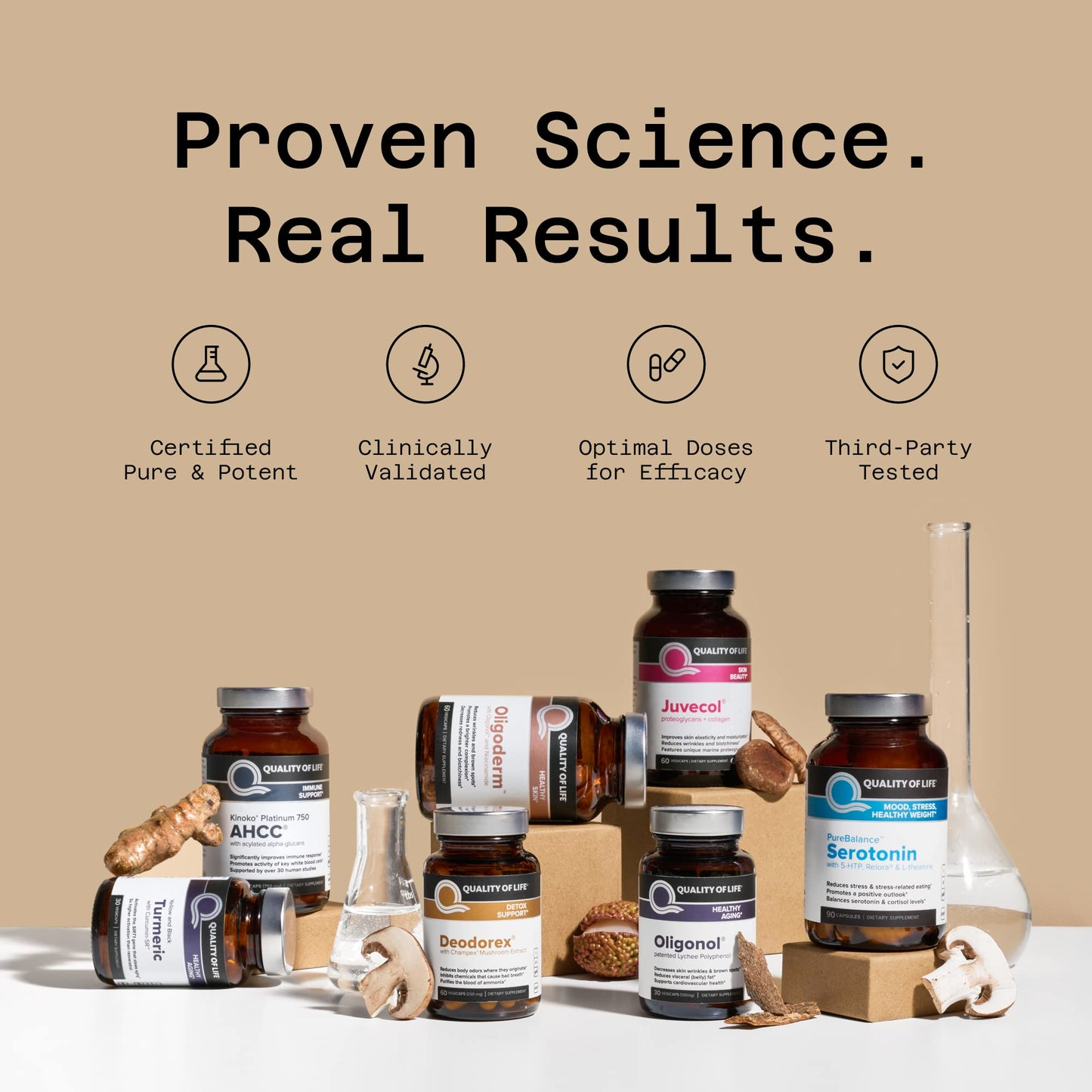 Quality of Life Kinoko Platinum AHCC Mushroom Extract and Oligoderm with Oligonol Lychee Extract Powder, 2
