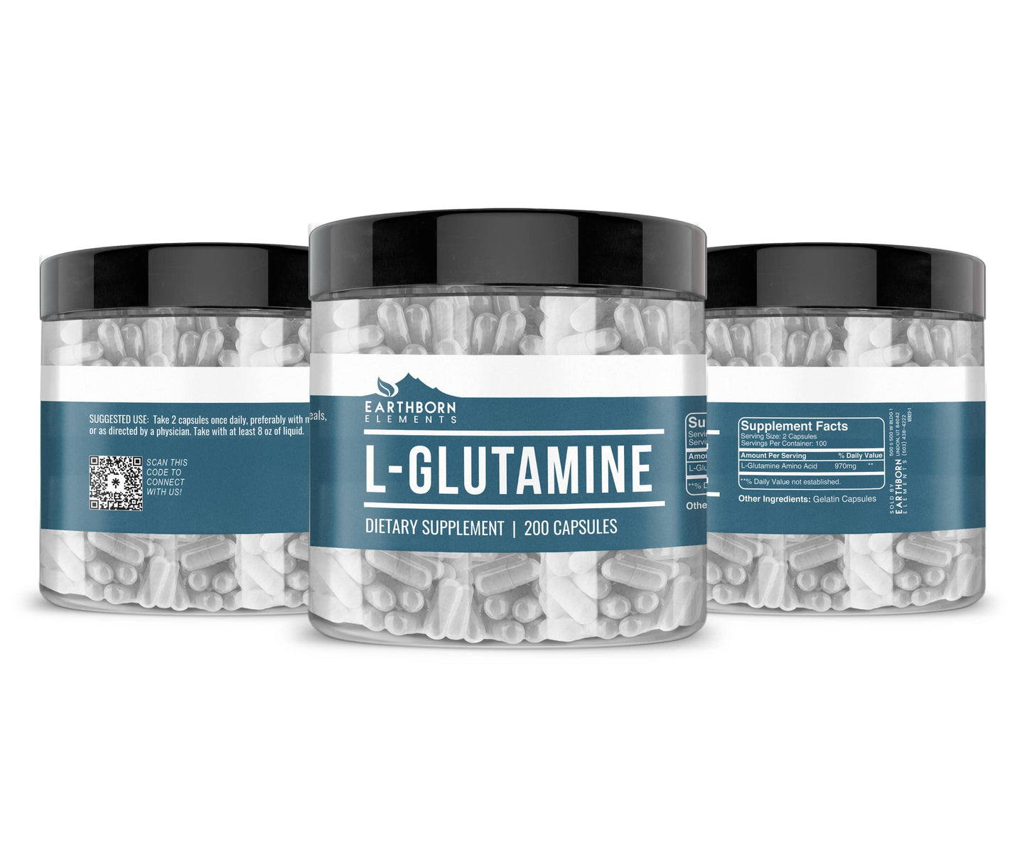 Earthborn Elements L-Glutamine 200 Capsules