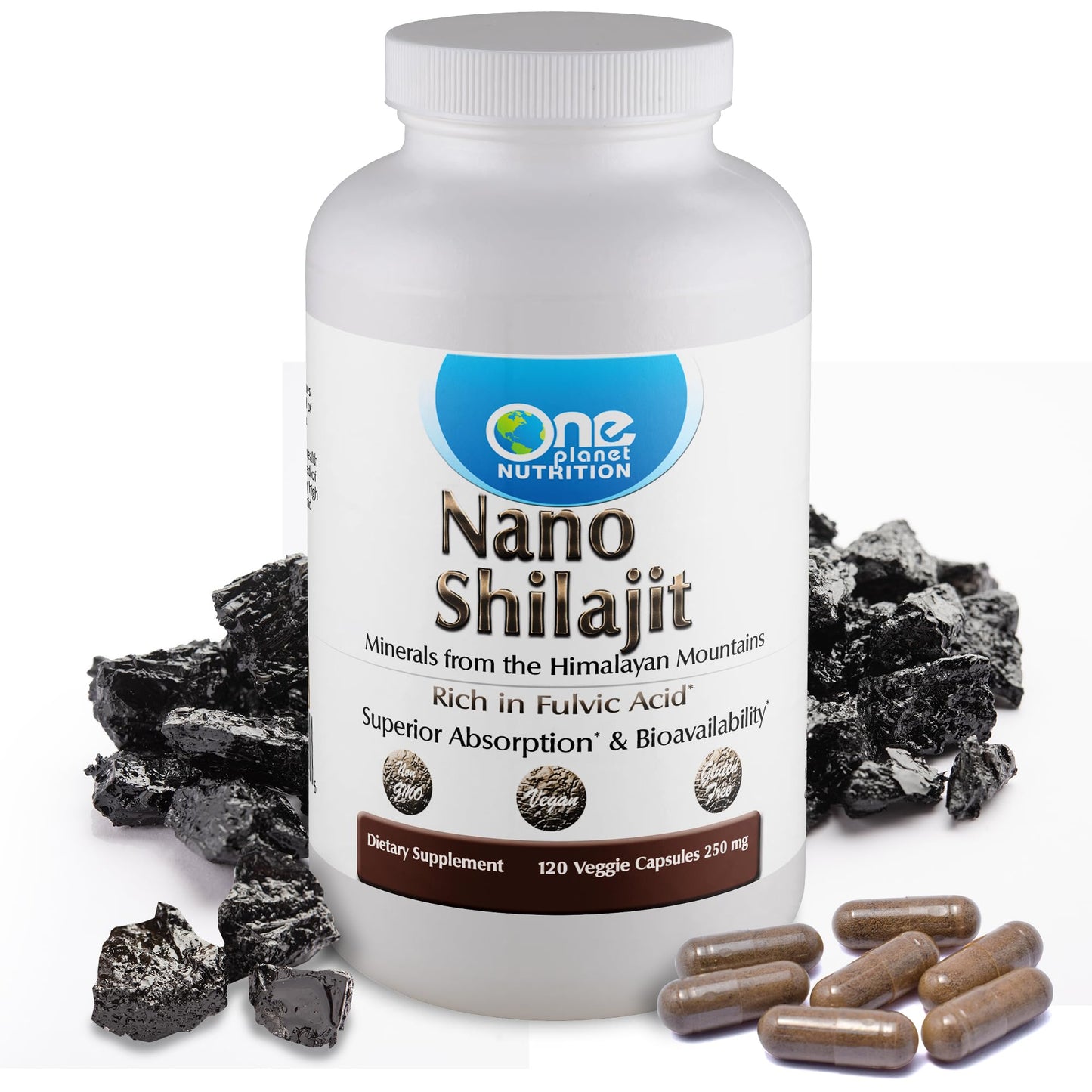 One Planet Nutrition Nano Shilajit 250 mg Capsule, 120 Count