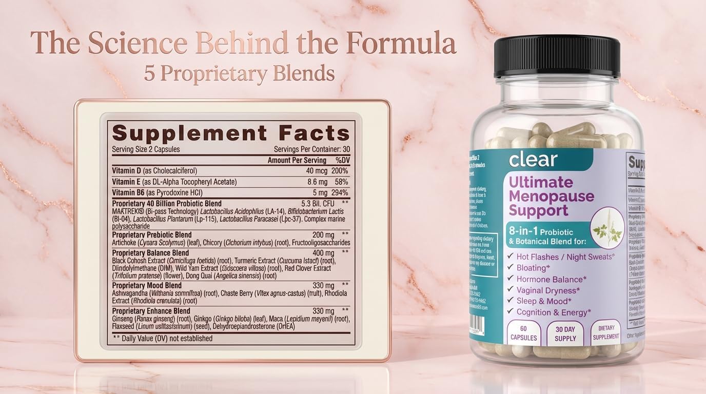 Clear Probiotics Menopause Support for Women Capsule 180 Capsules