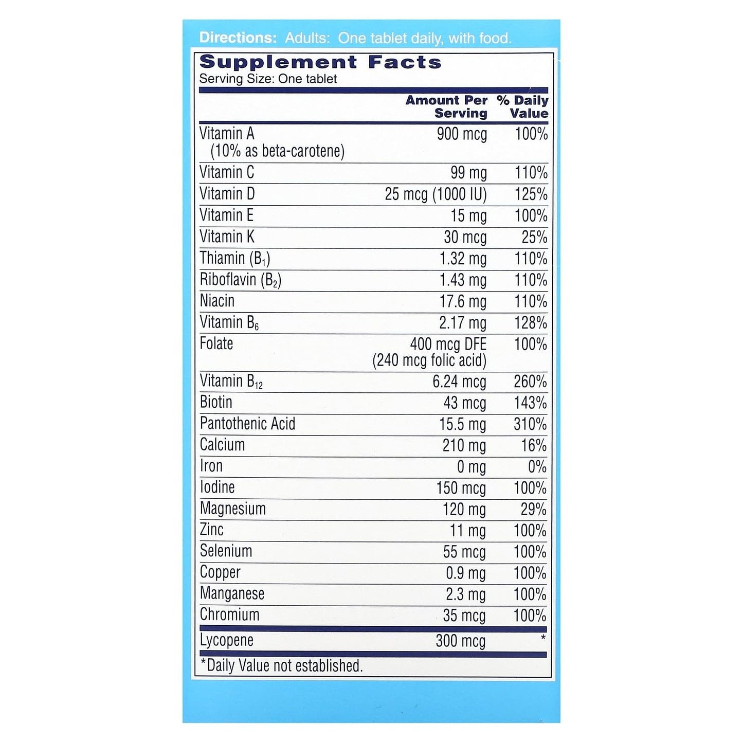 ONE A DAY Men's Health Formula Multivitamin Tablets, 100 Tablets