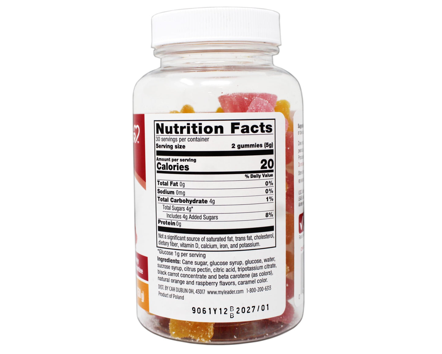 Leader Energy Support Gummies Assorted Fruit, 120 Count