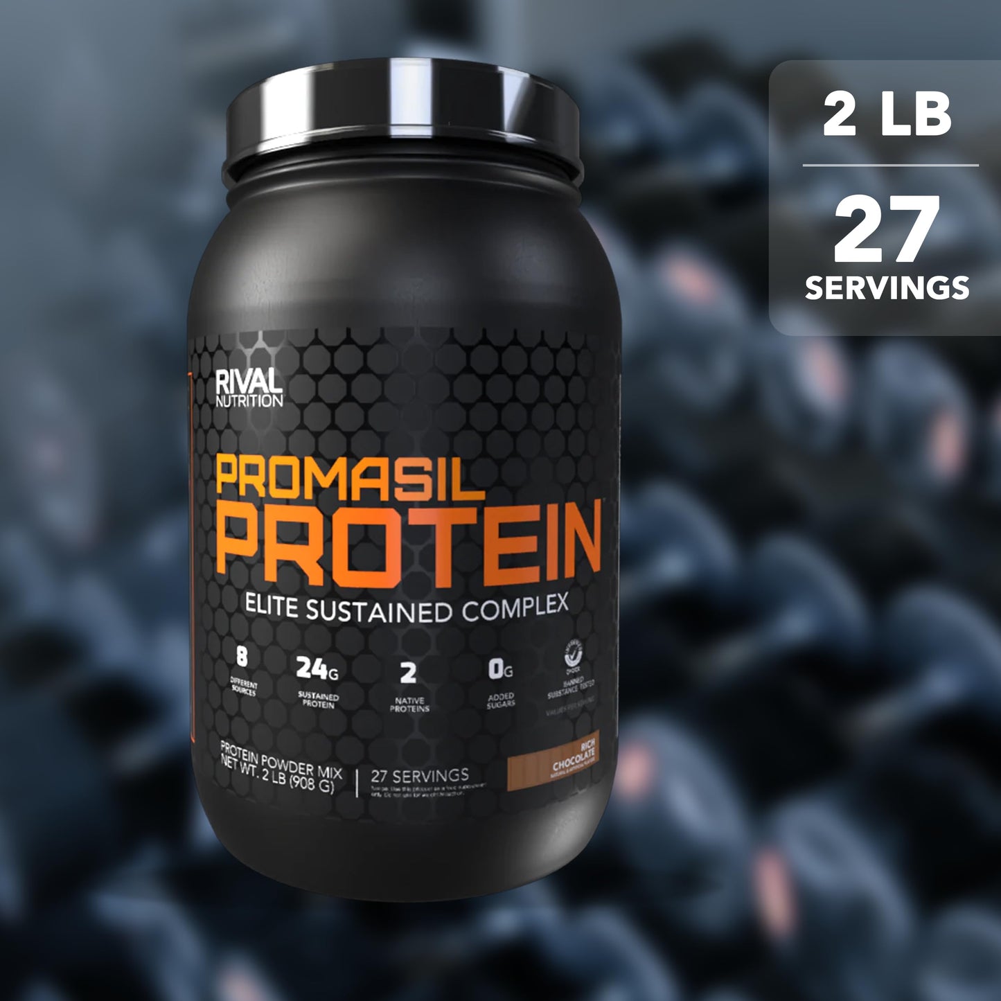 Rival Nutrition Promasil Protein Powder Rich Chocolate 2 lb, 32 Servings