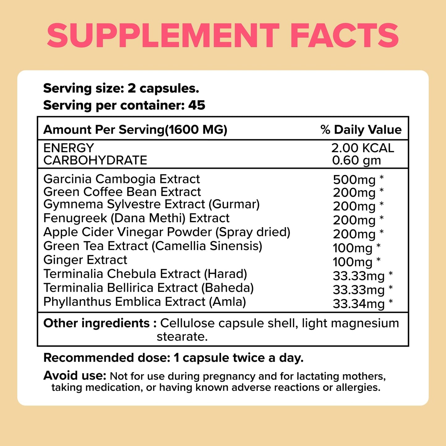Daily All Day Apple Cider Vinegar Capsules with Garcinia Cambogia, 90 Count