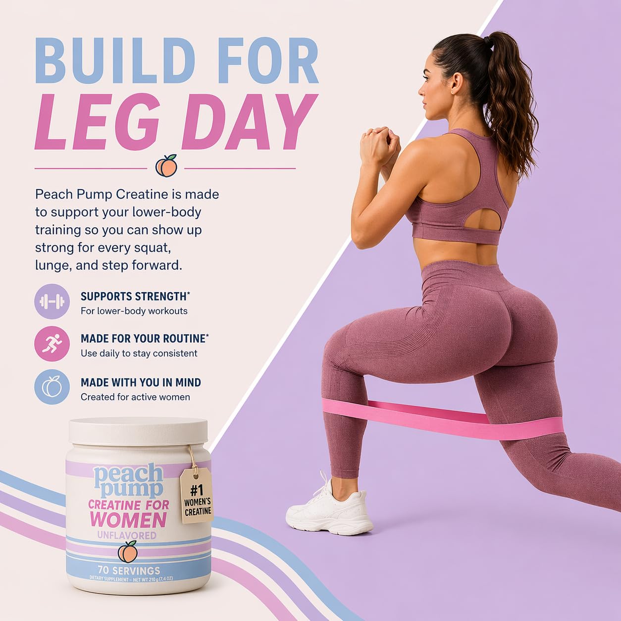 Peach Pump Creatine Monohydrate Powder, 14.82 Ounce