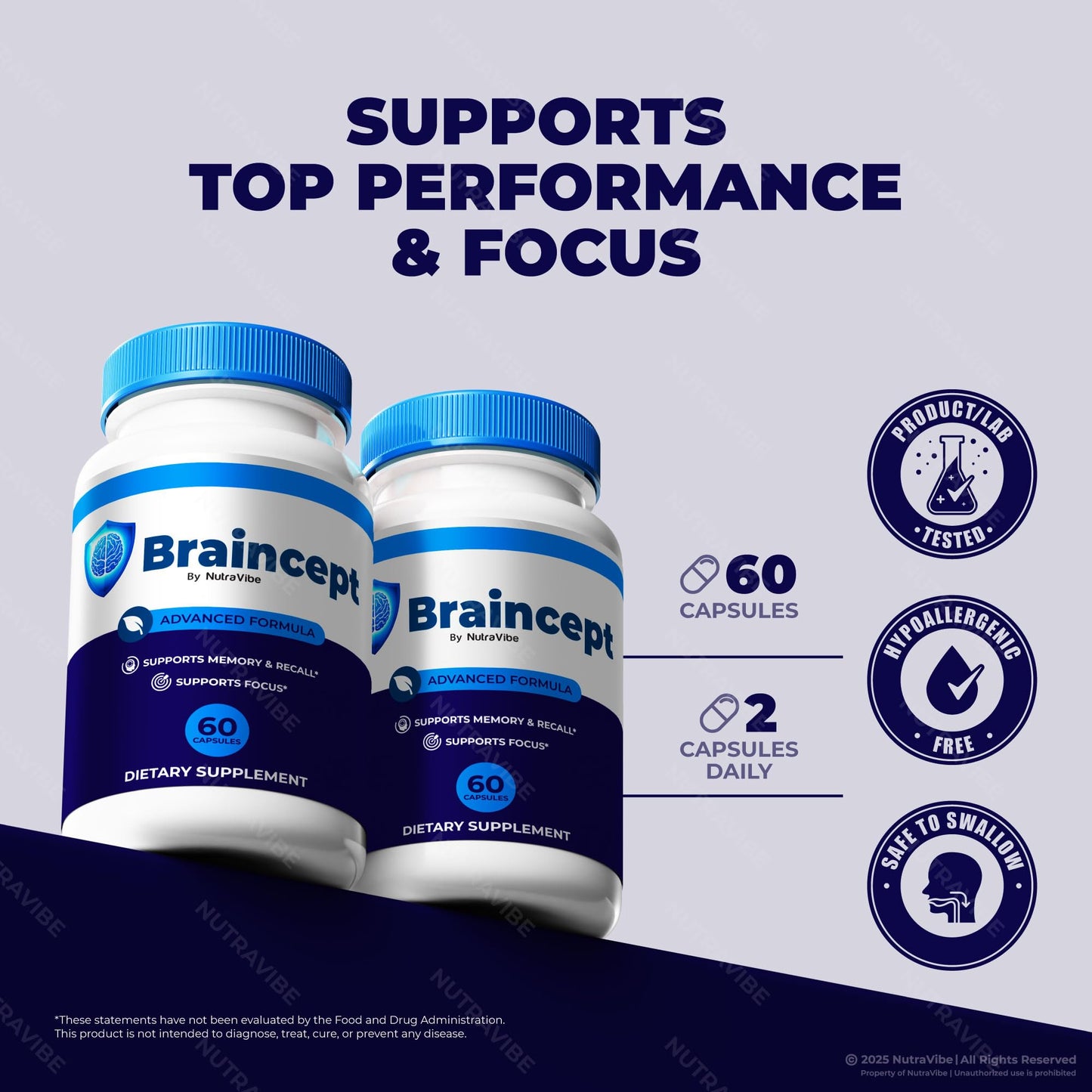 NutraVibe Braincept 120 Capsules